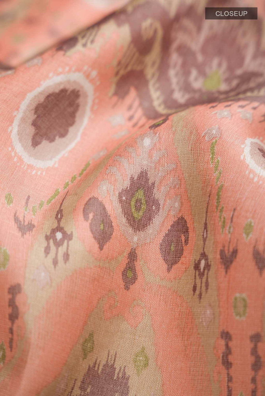 Rust Bhagalpuri Tussar Silk Saree