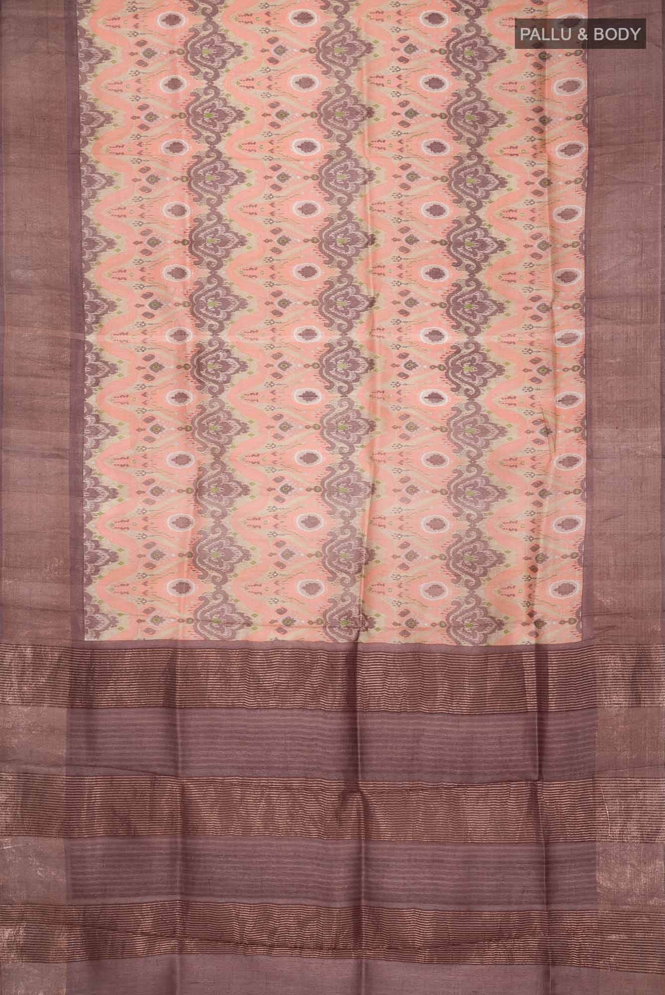 Rust Bhagalpuri Tussar Silk Saree
