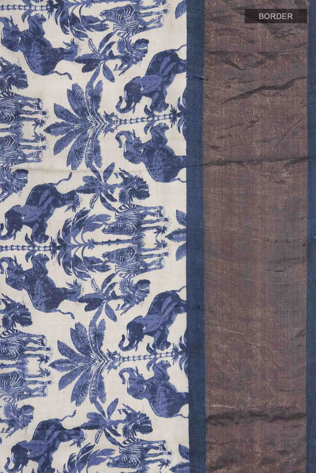 Blue Bhagalpuri Tussar Silk Saree
