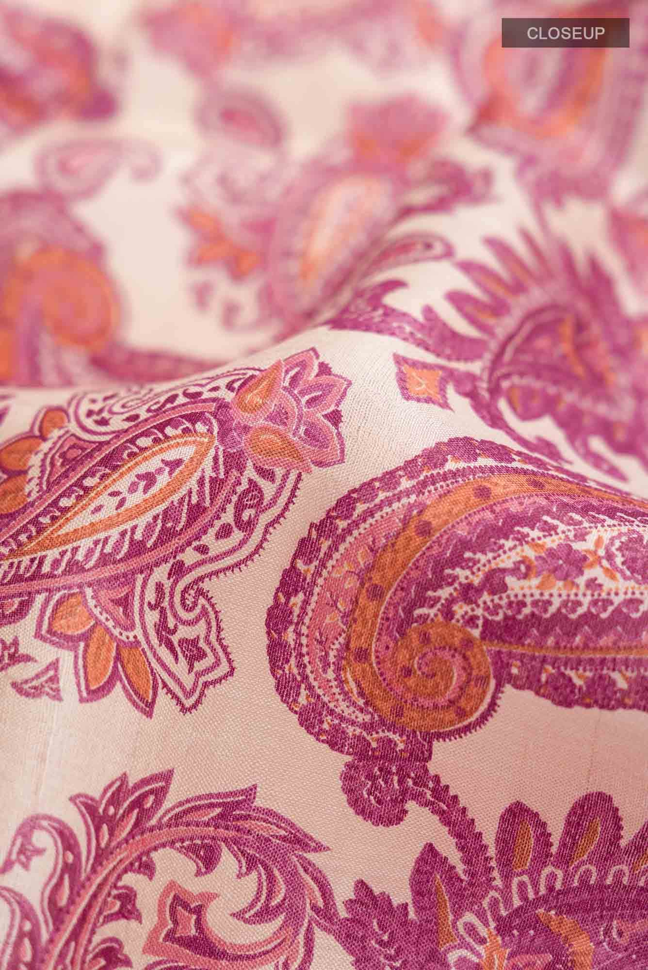 Beige Bhagalpuri Tussar Silk Saree
