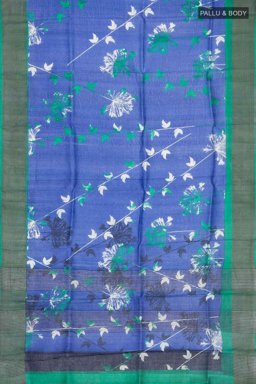 Blue Bhagalpuri Tussar Silk Saree