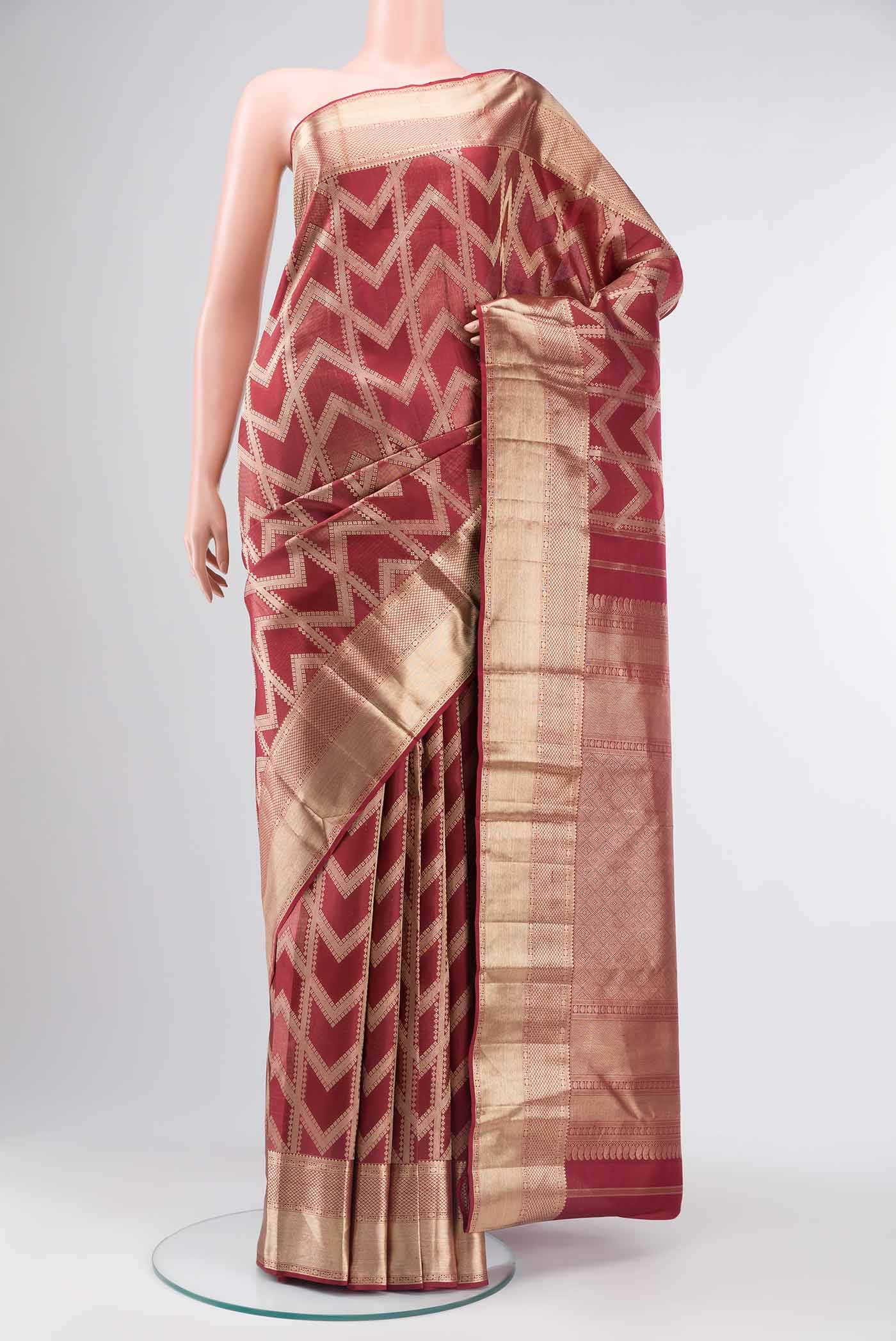 Maroon Kanchipuram Silk Saree