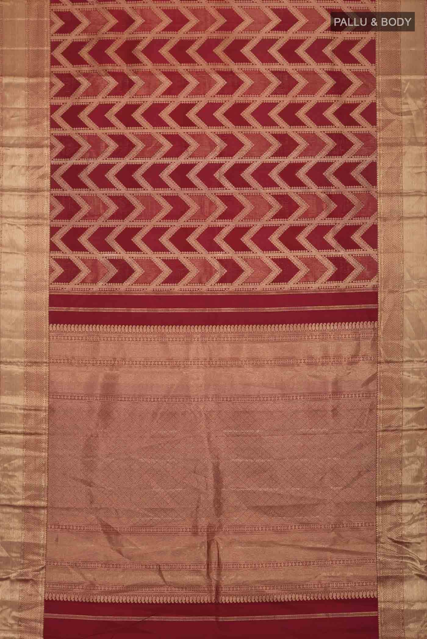 Maroon Kanchipuram Silk Saree