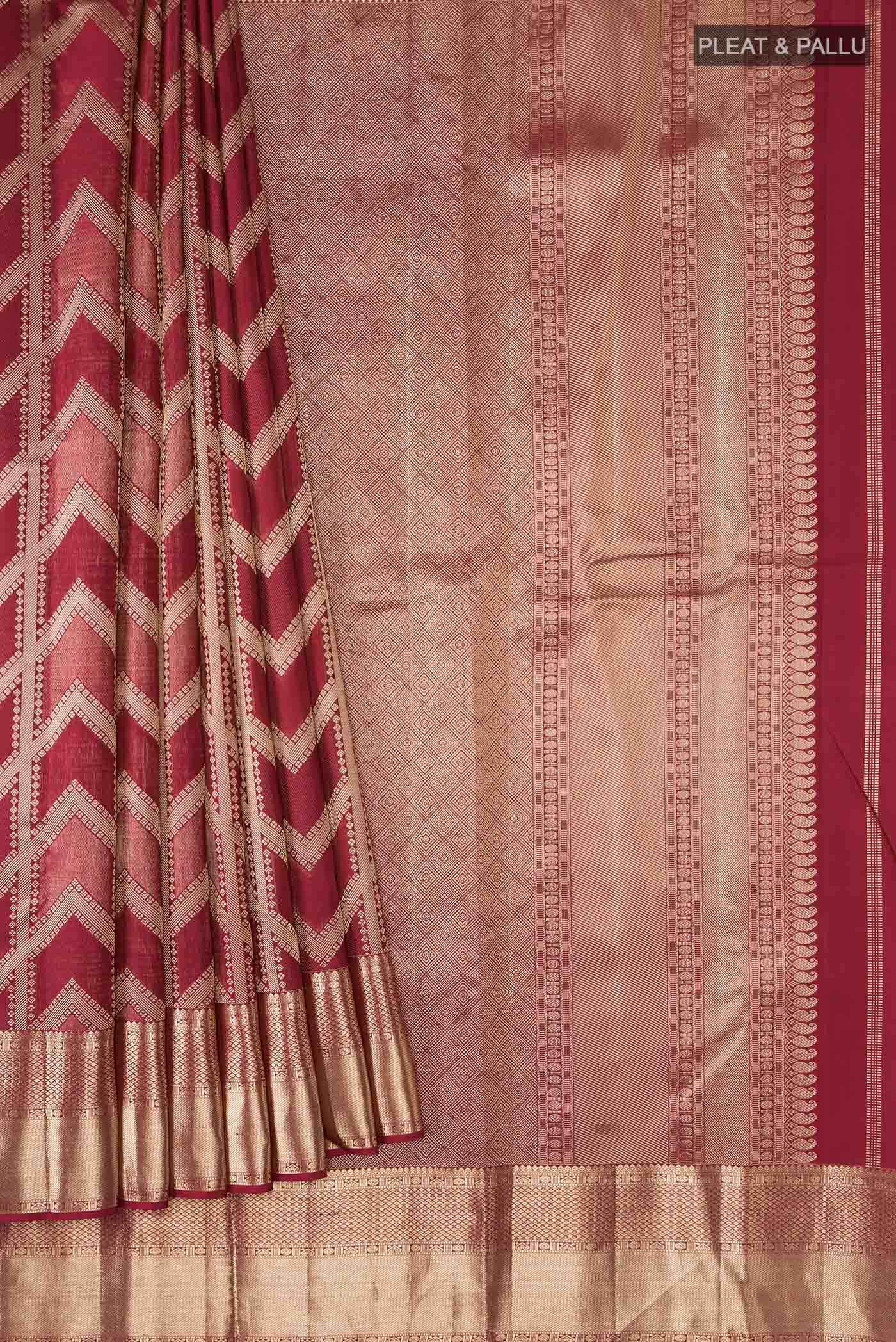 Maroon Kanchipuram Silk Saree
