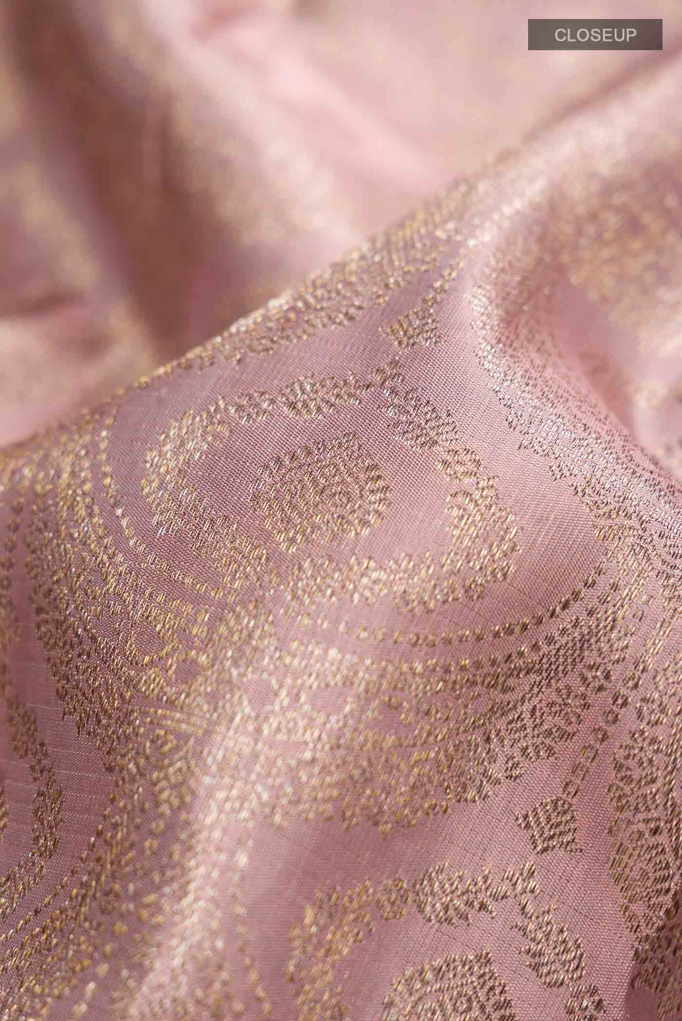 Rose Gold Kanchipuram Silk Saree