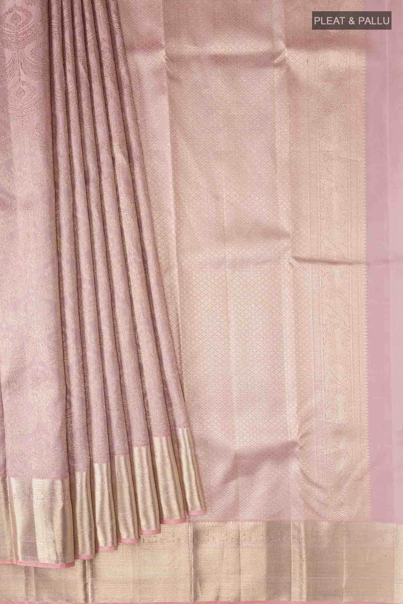 Rose Gold Kanchipuram Silk Saree