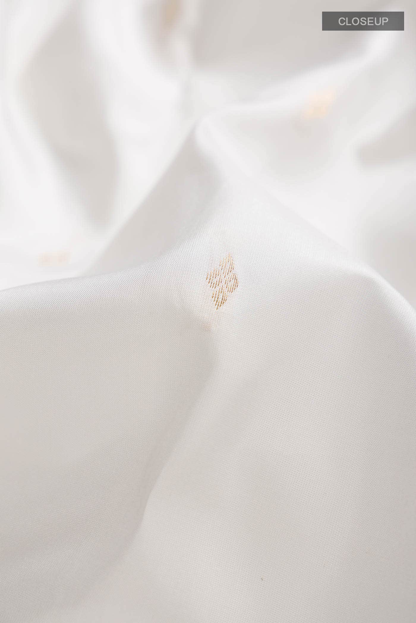 White Kanchipuram Silk Saree
