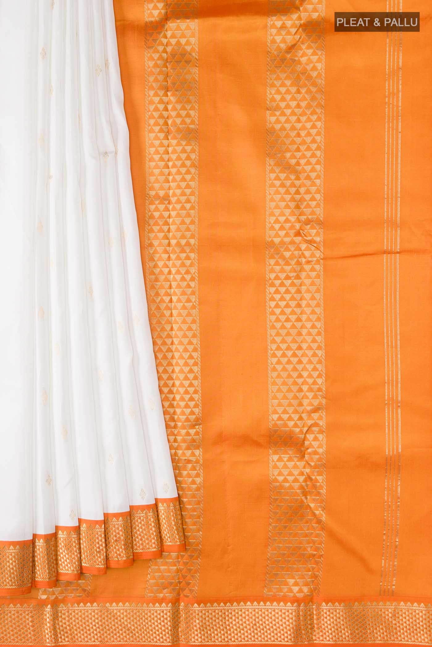White Kanchipuram Silk Saree