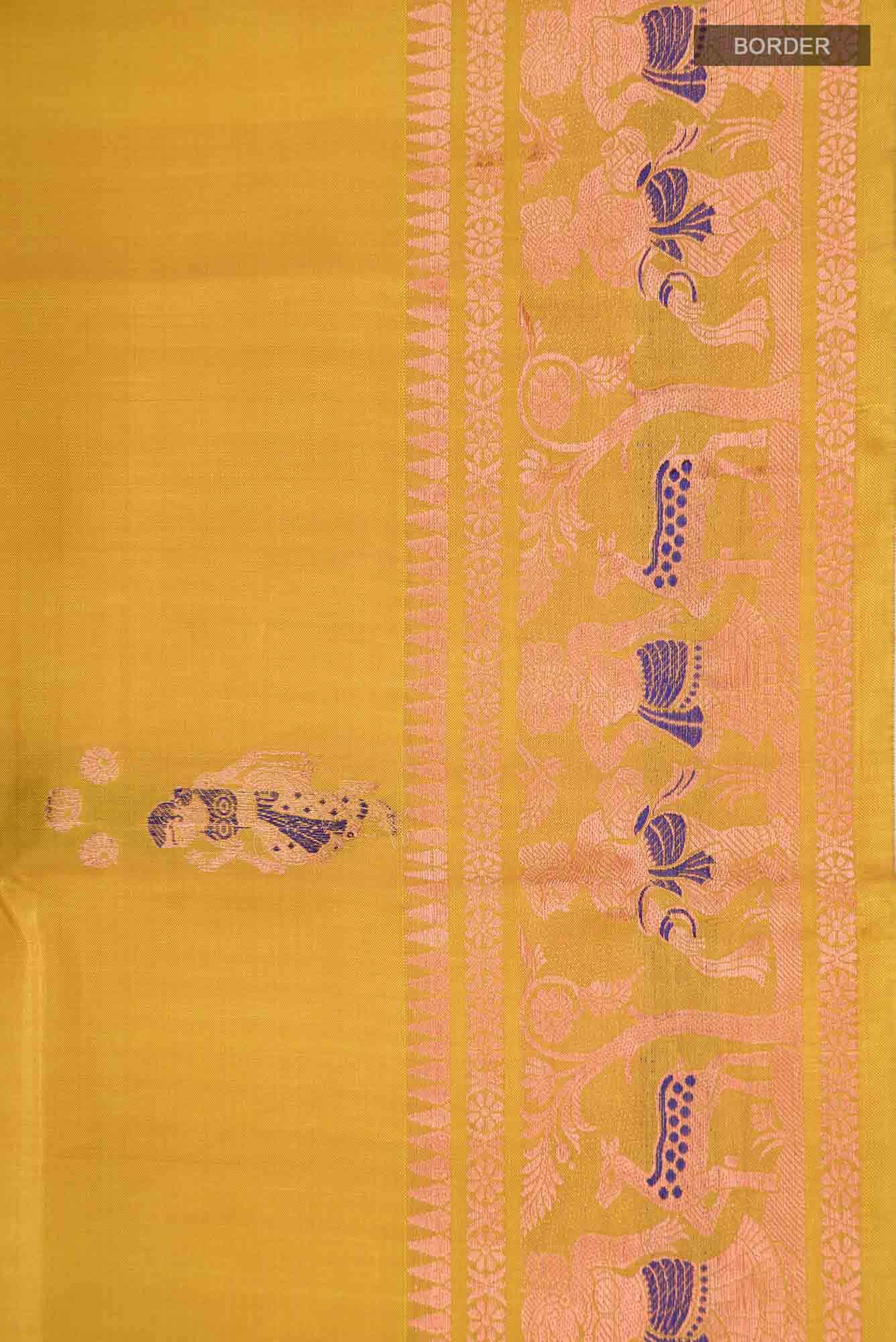 Mustard Baluchari Silk Saree