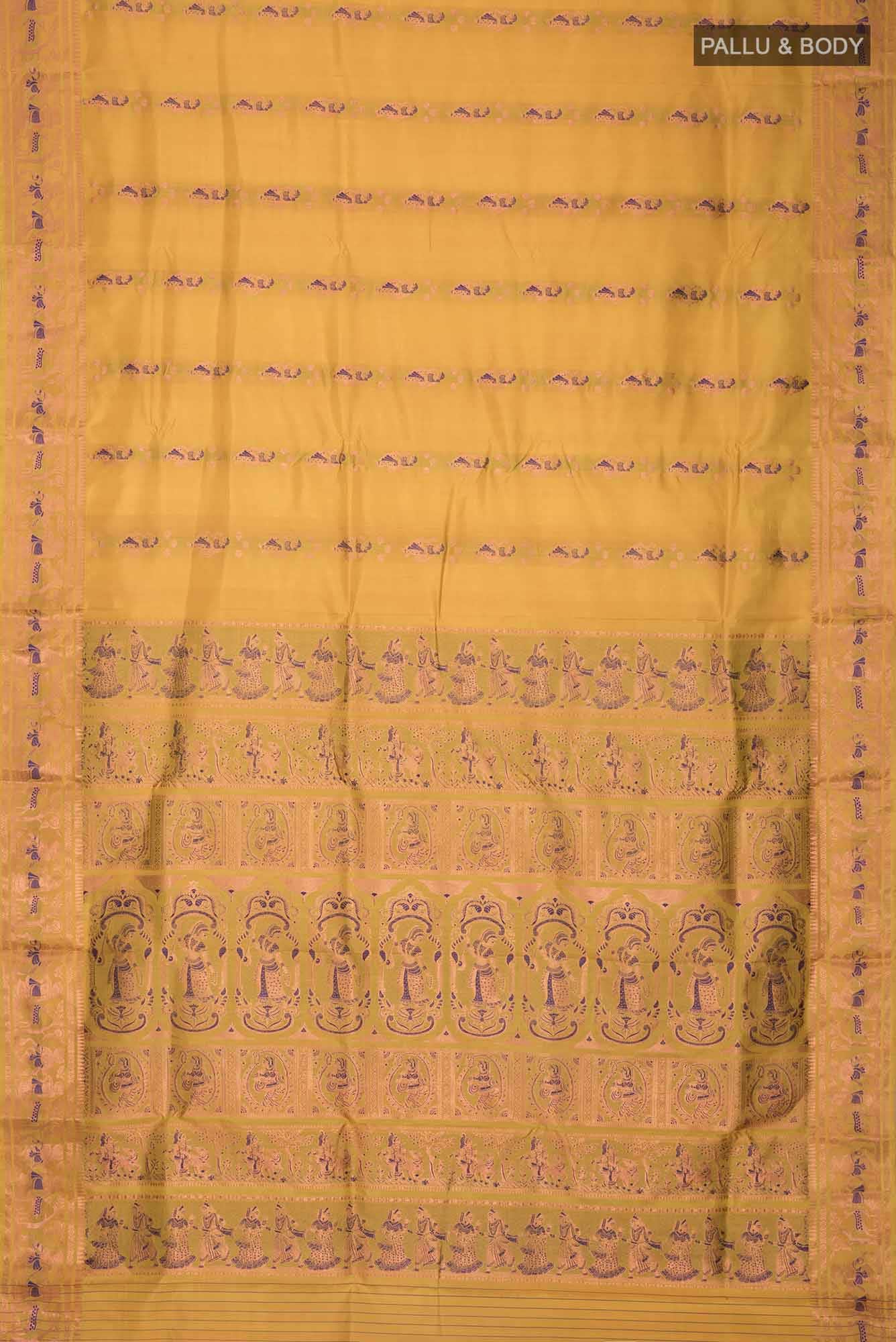 Mustard Baluchari Silk Saree