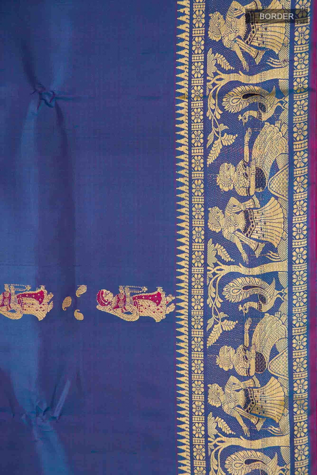 Blue Baluchari Silk Saree