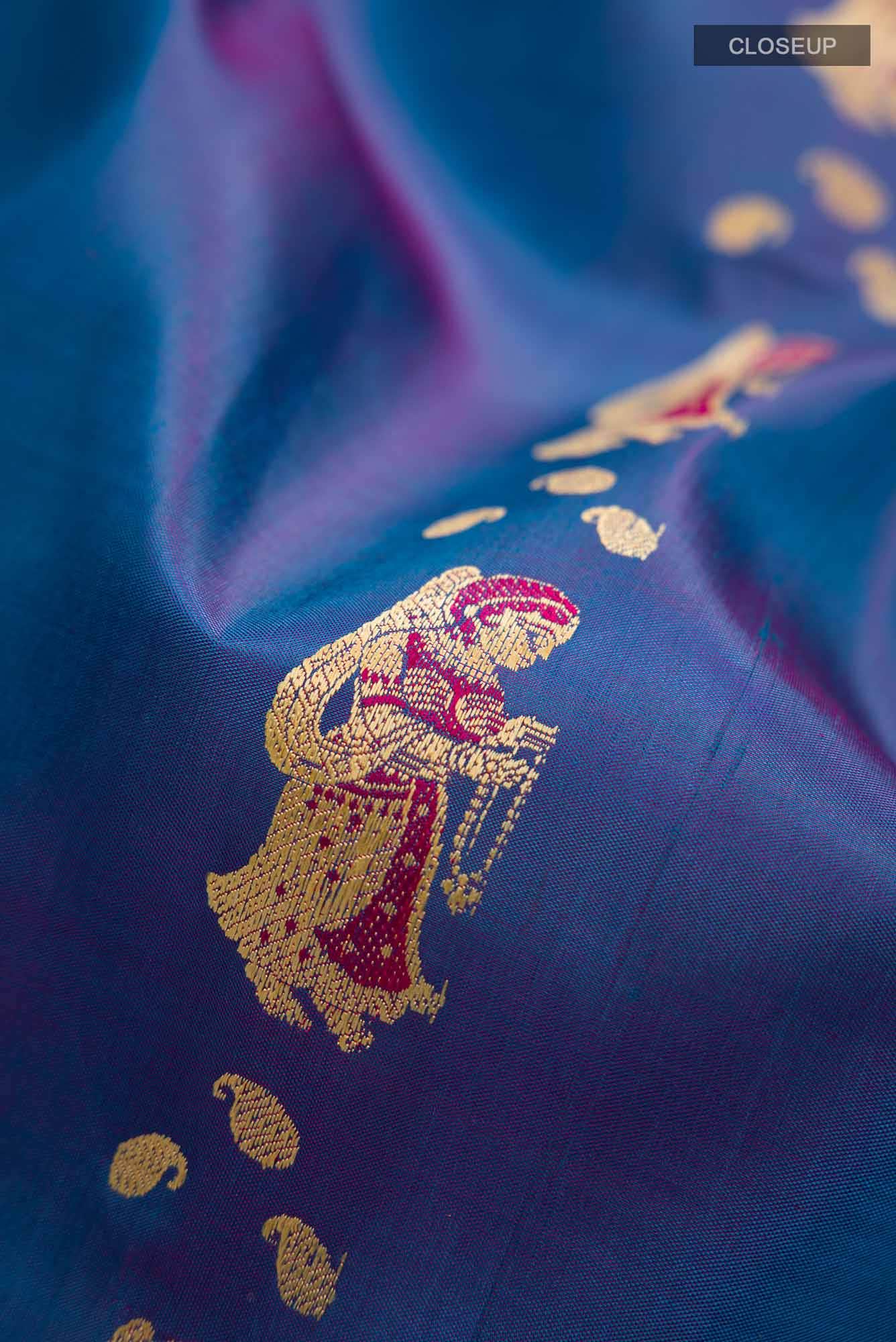 Blue Baluchari Silk Saree