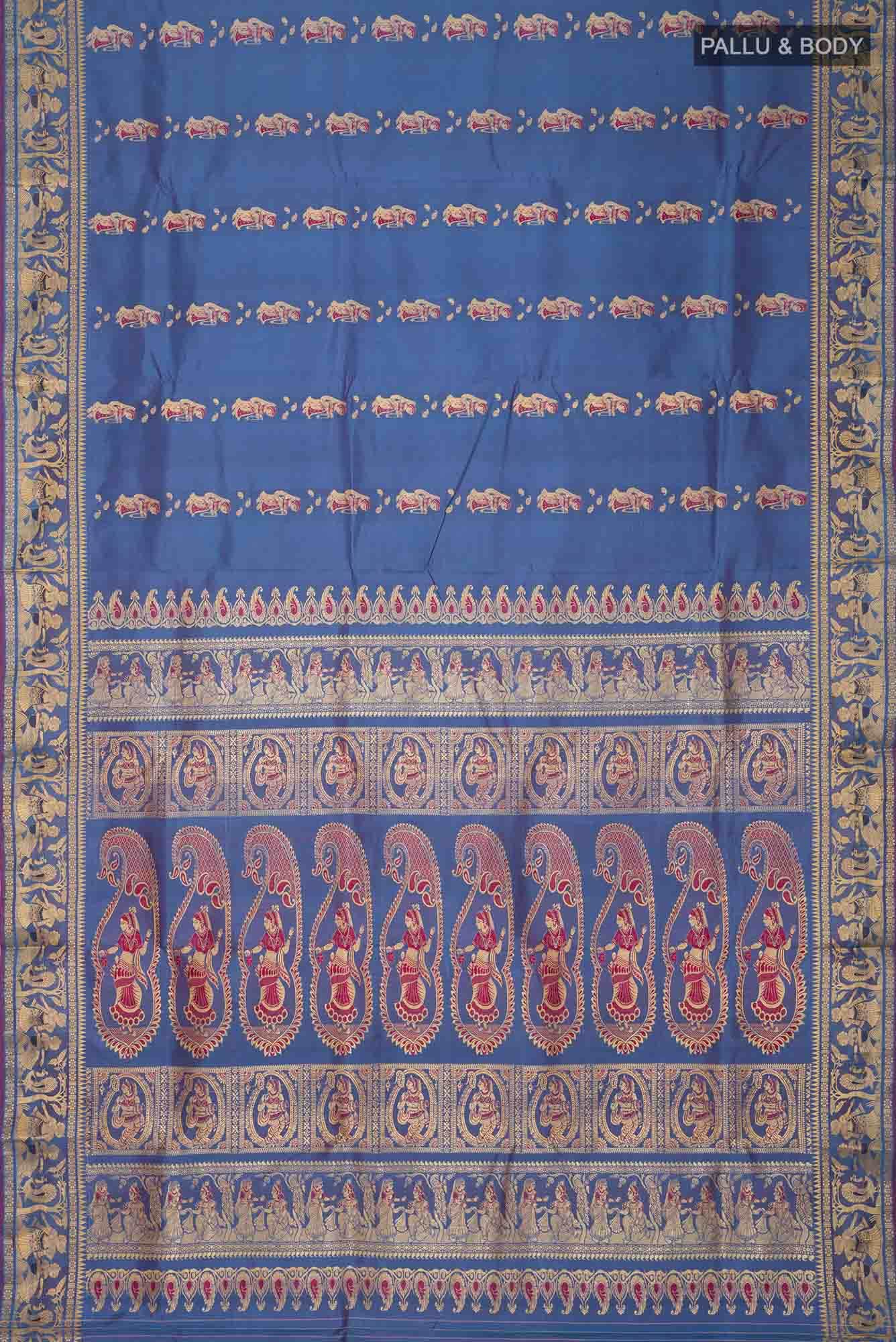 Blue Baluchari Silk Saree