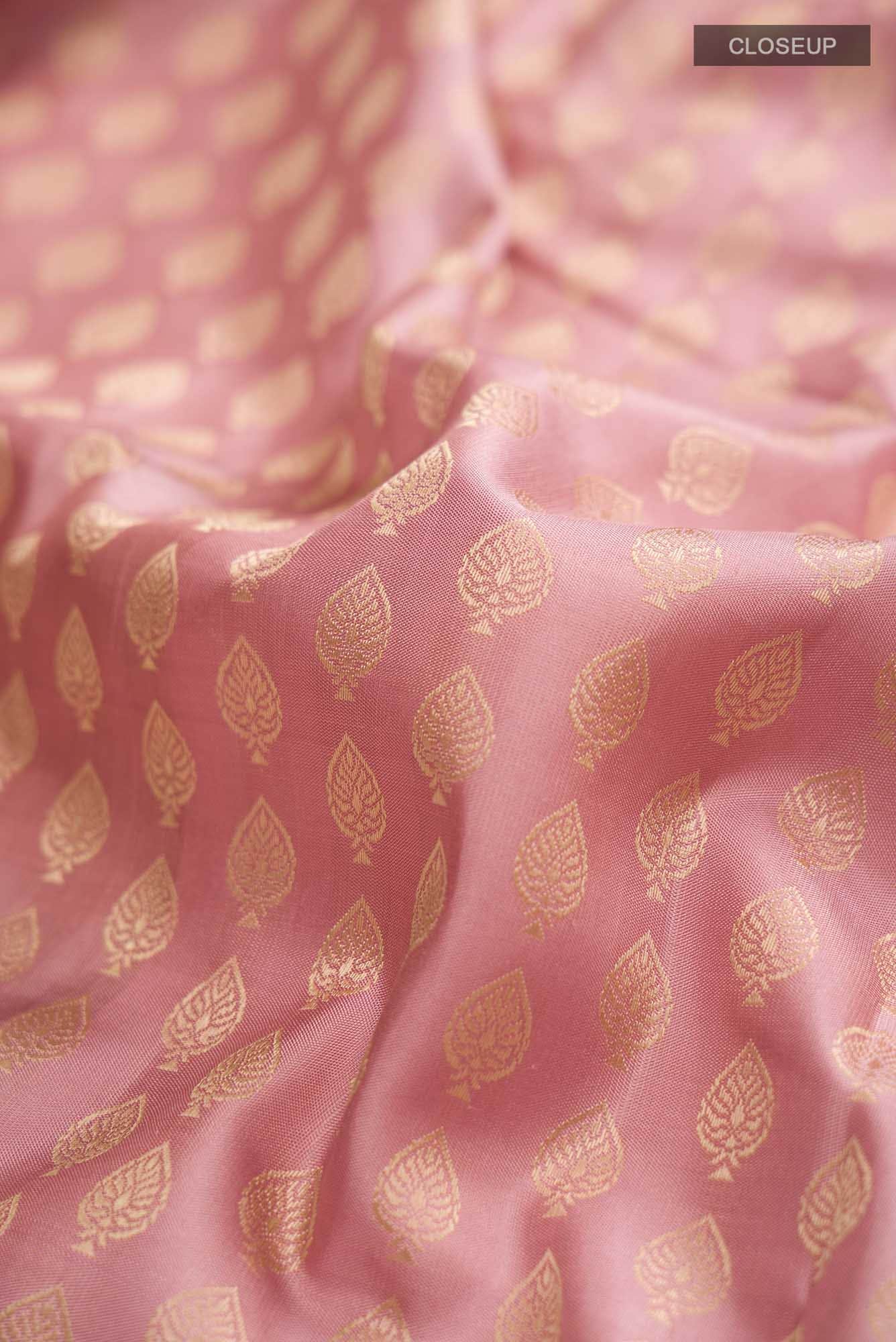 Rose Gold Kanchipuram Silk Saree