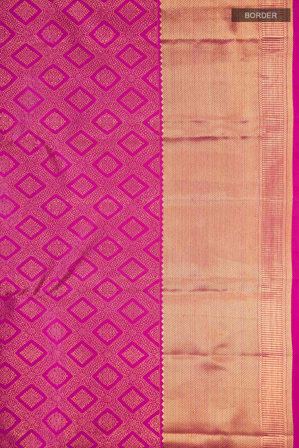 Pure Silk Pure Zari Rani Pink Kanchipuram Saree