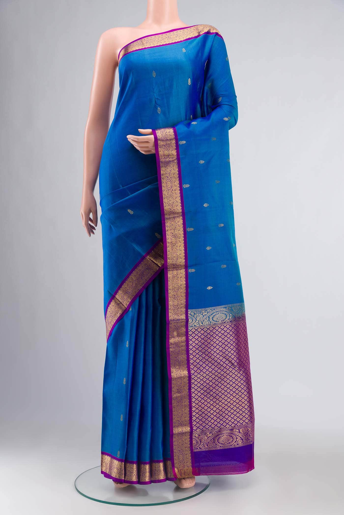 Blue Kanchipuram Silk Saree