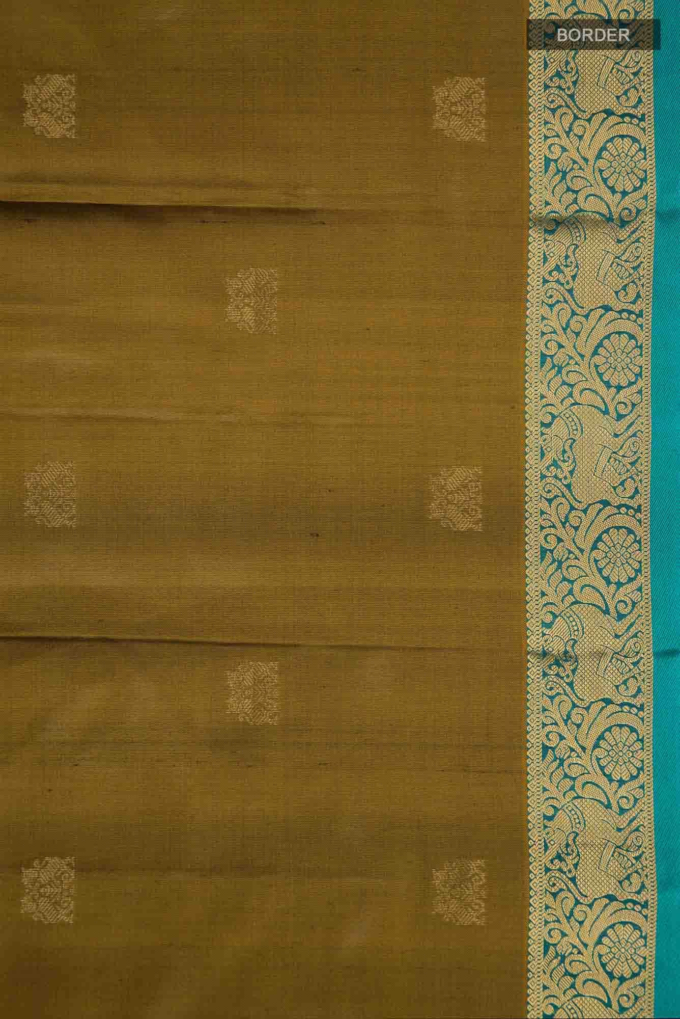 Mehandi Green Kanchipuram Silk Saree