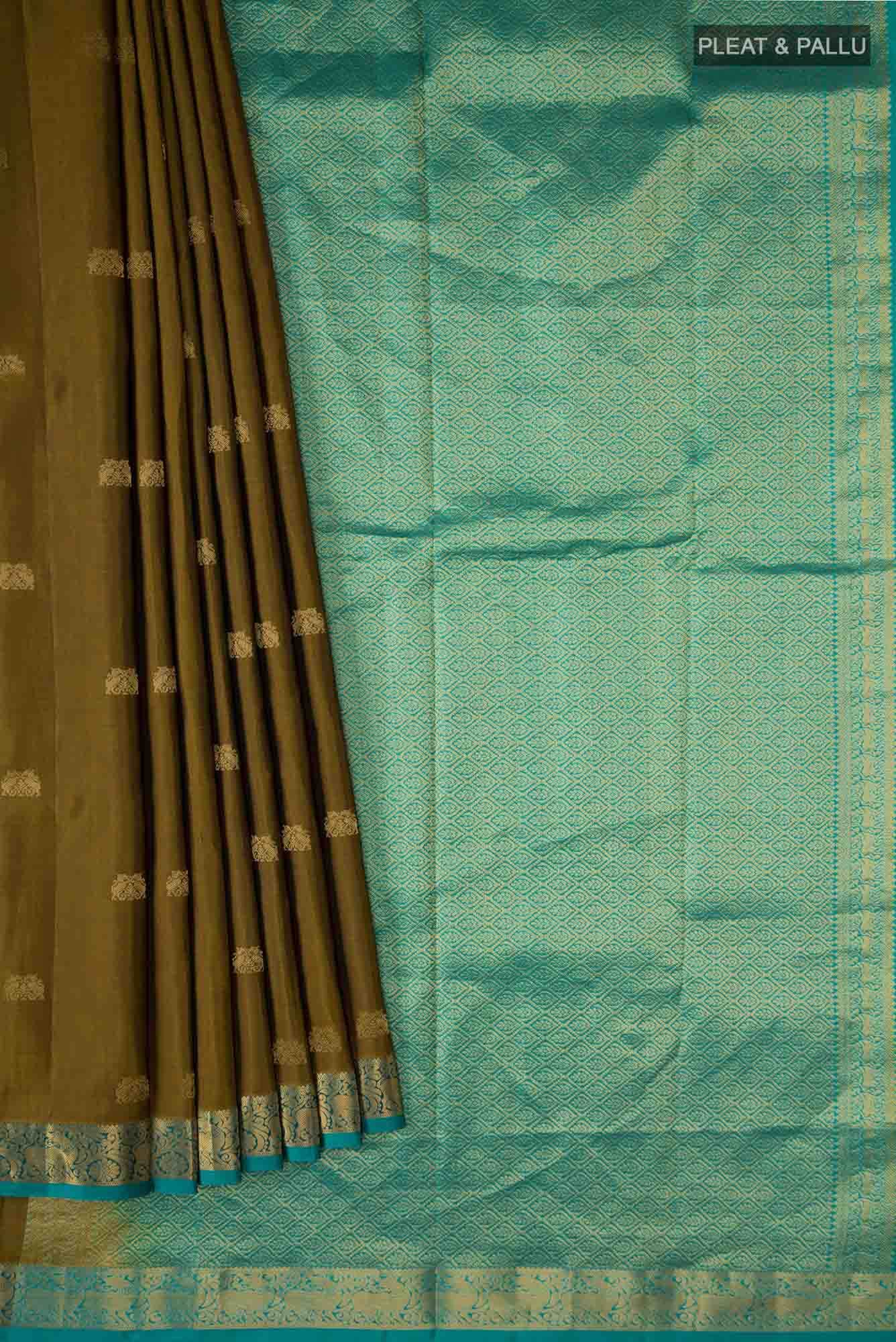Mehandi Green Kanchipuram Silk Saree