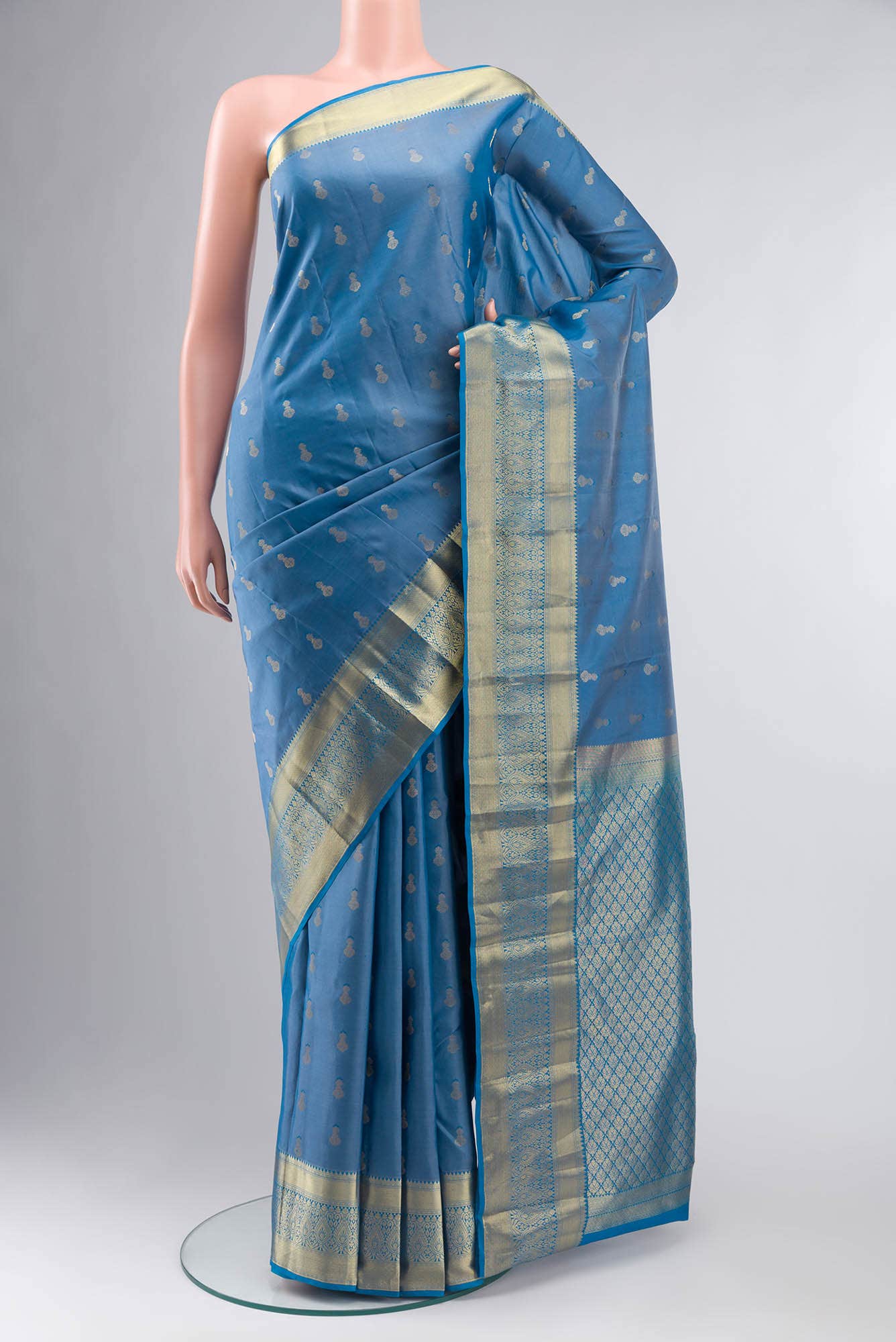 Blue Kanchipuram Silk Saree