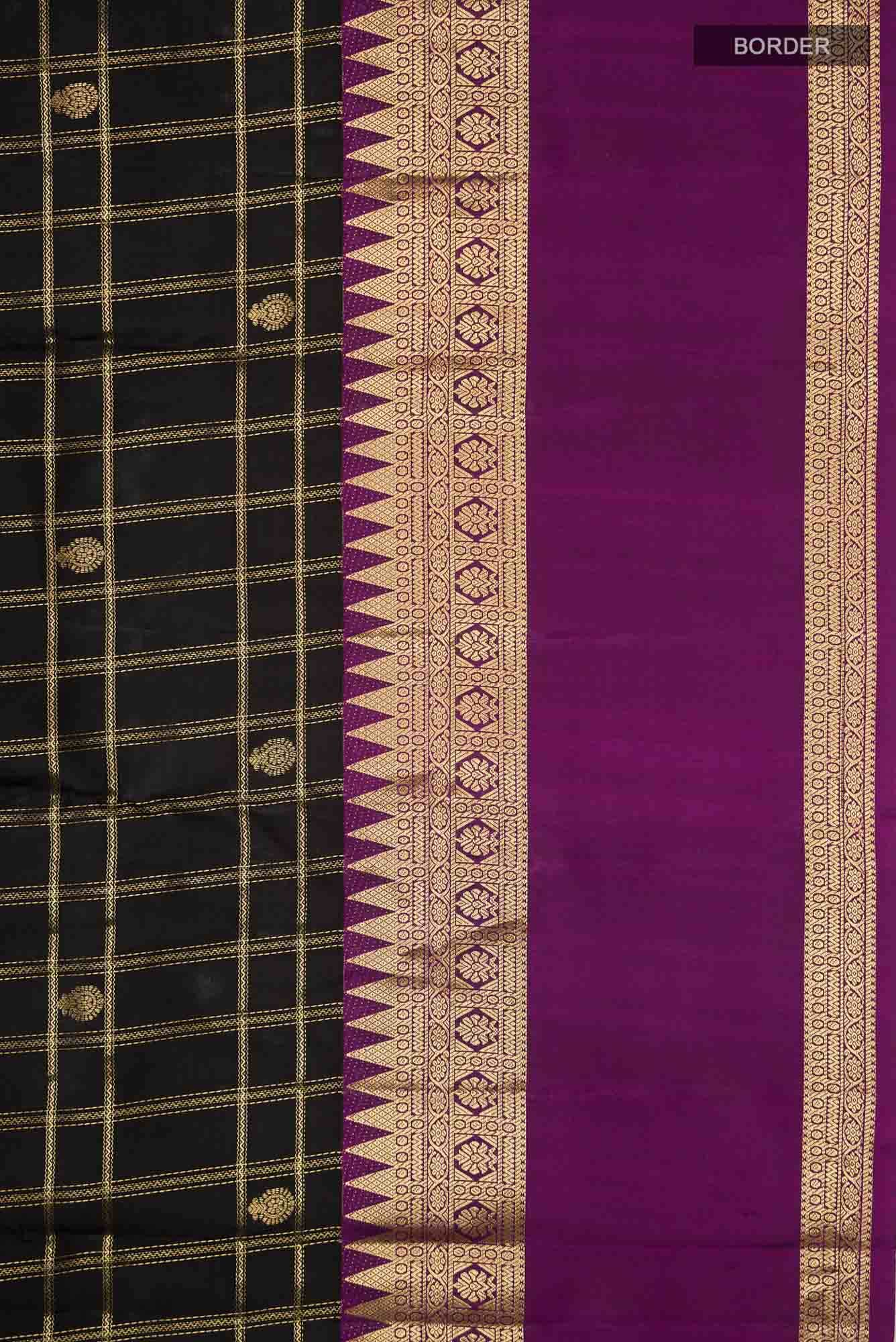 Black Kanchipuram Silk Saree