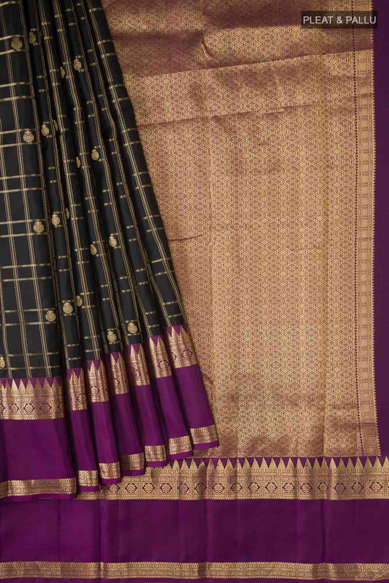 Black Kanchipuram Silk Saree