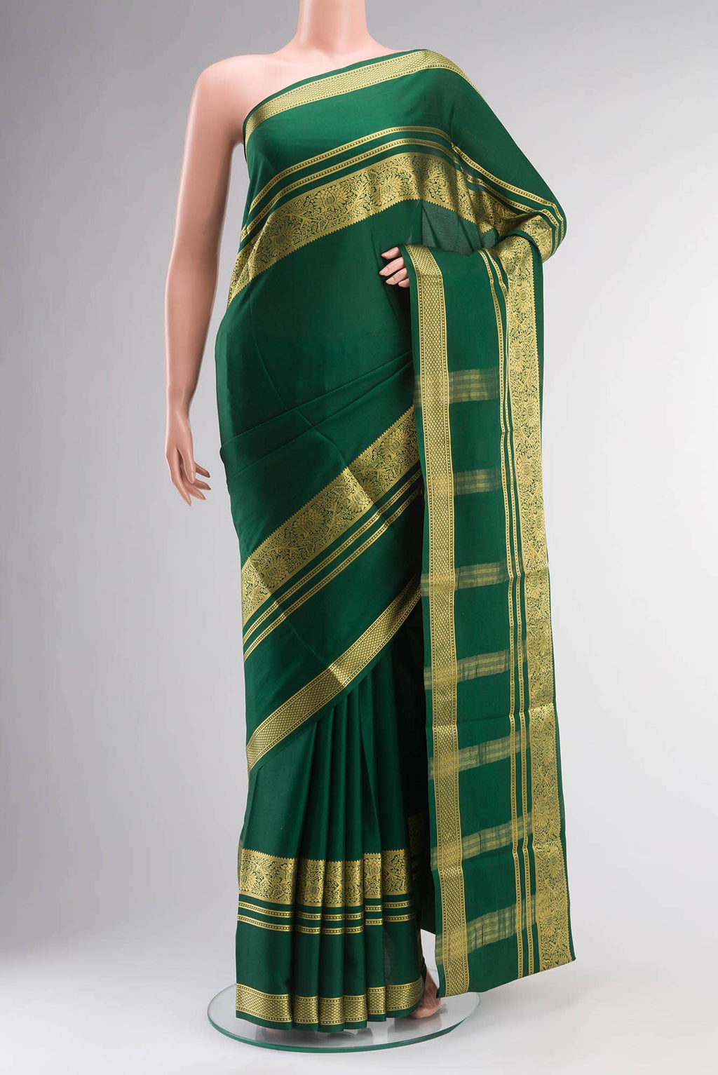 Green Mysore Crepe Saree