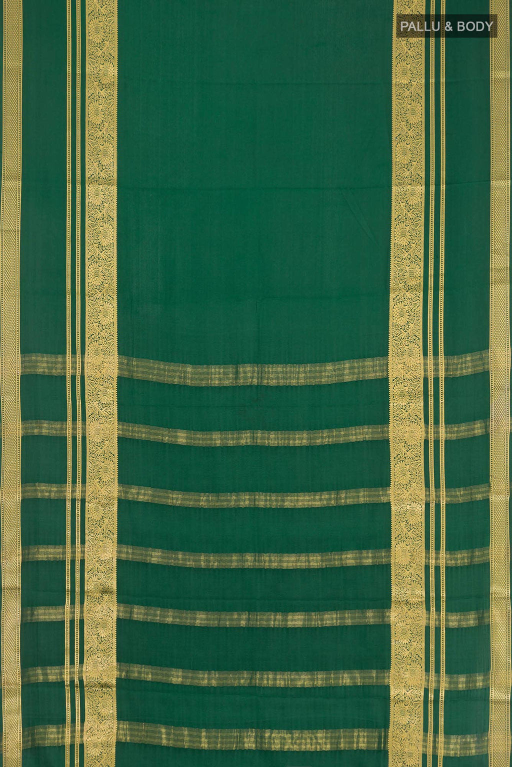 Green Mysore Crepe Saree