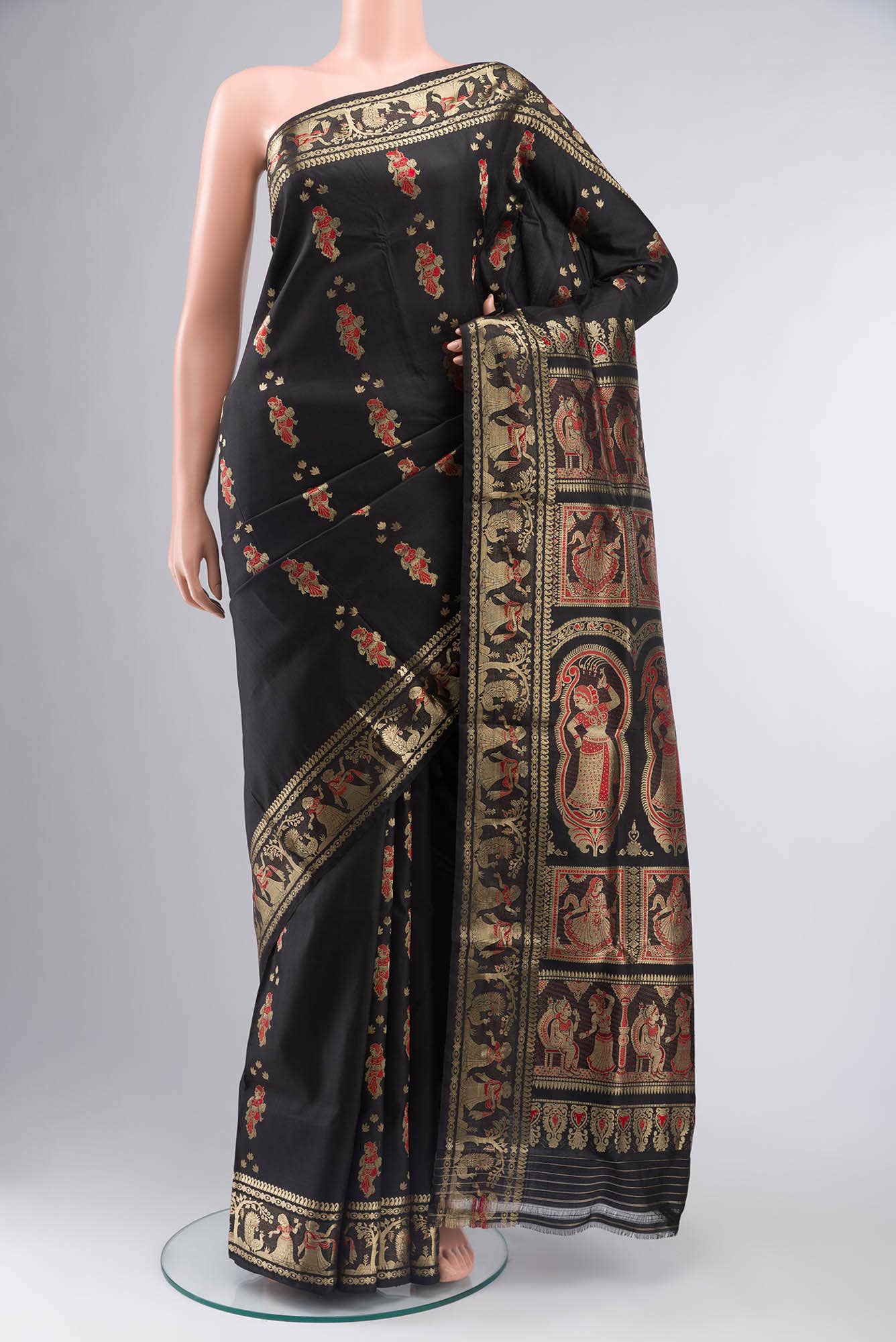 Black Baluchari Silk Saree