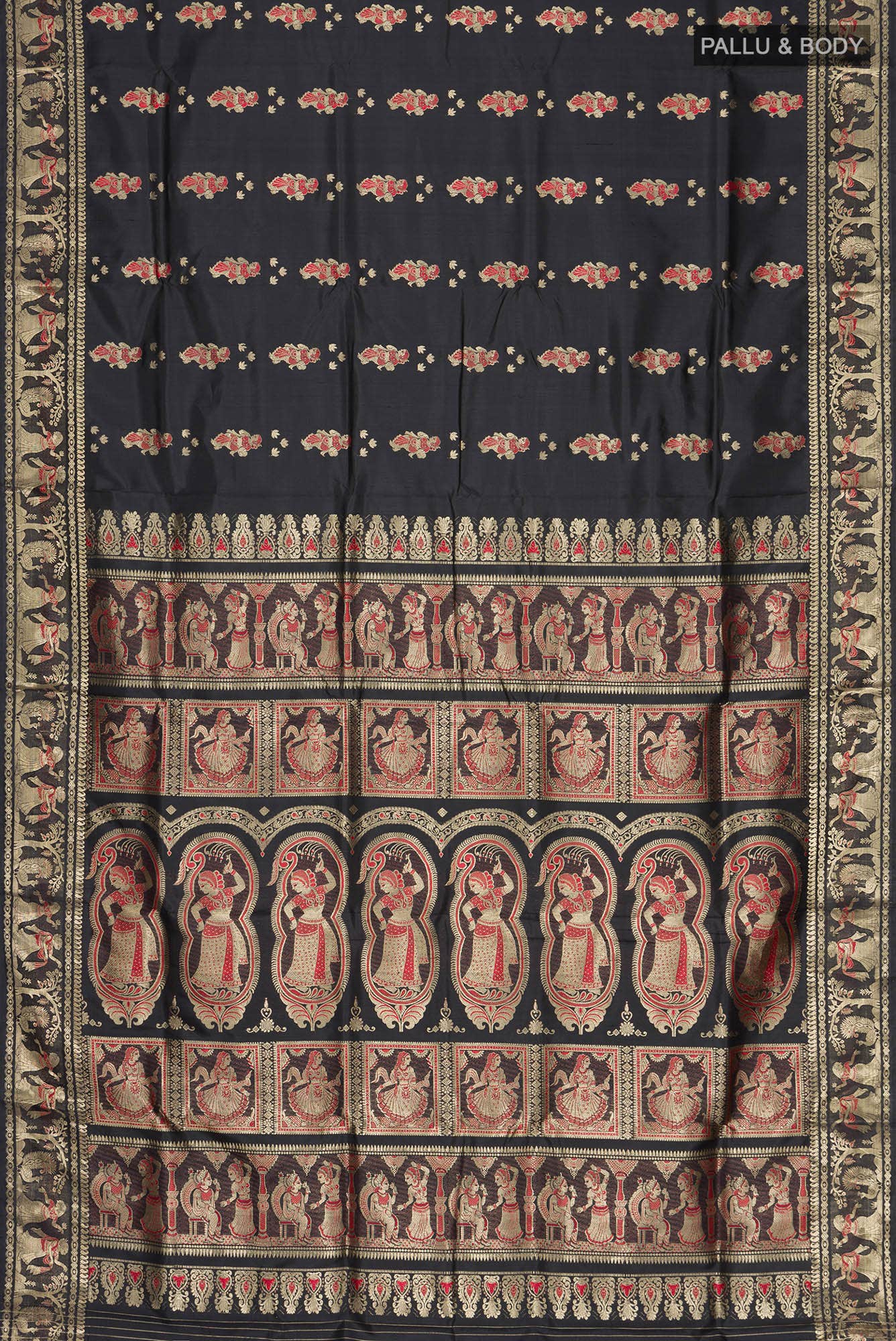 Black Baluchari Silk Saree