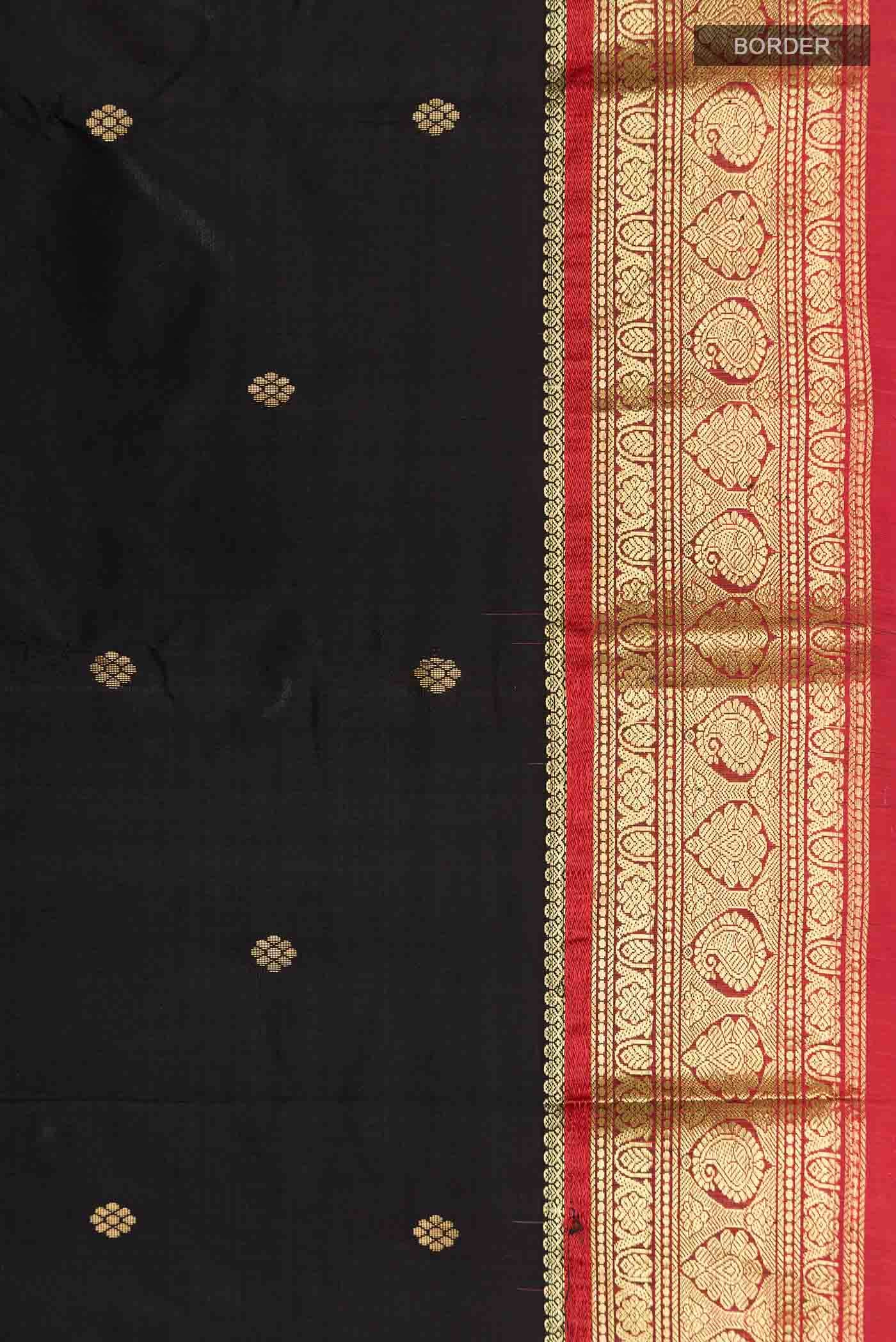 Black Bangalore Silk Saree