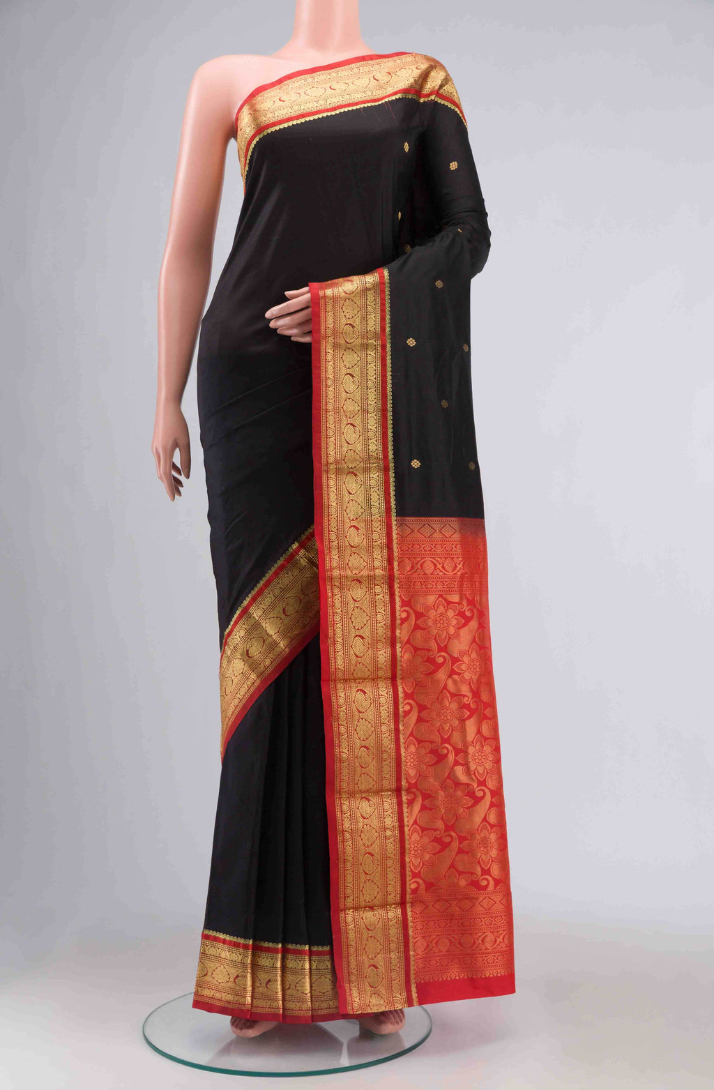 Black Bangalore Silk Saree