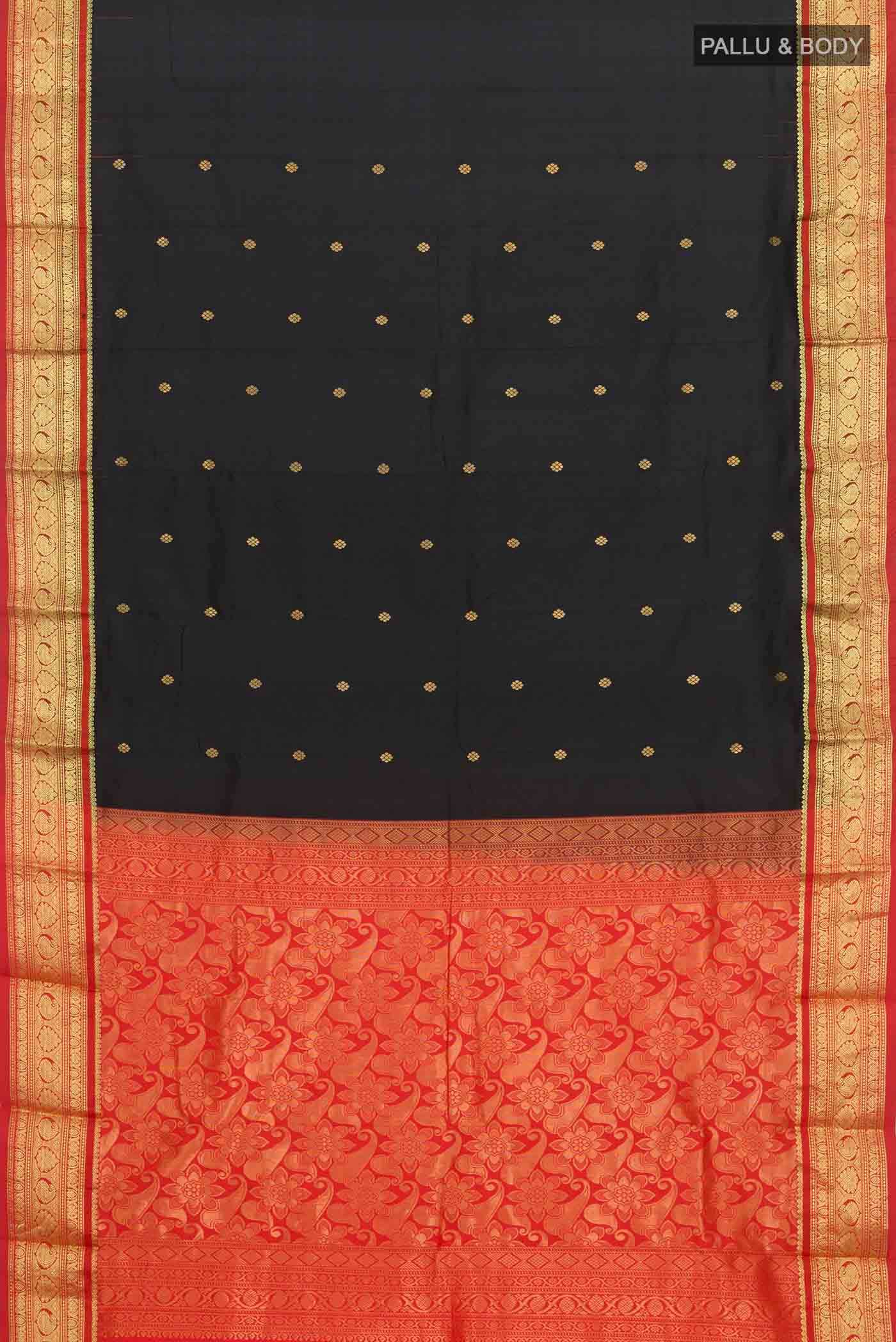 Black Bangalore Silk Saree