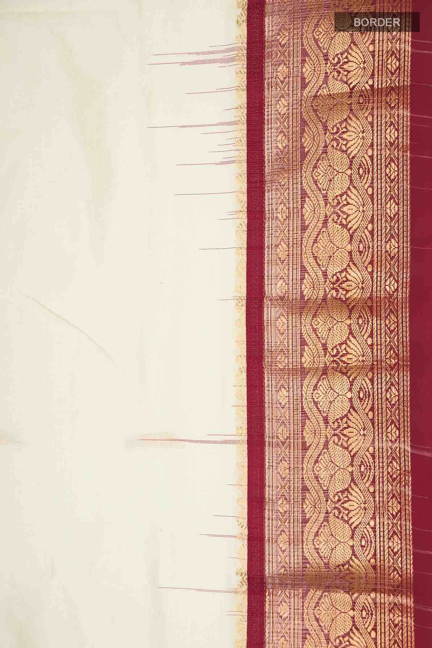 Cream Bangalore Silk Saree