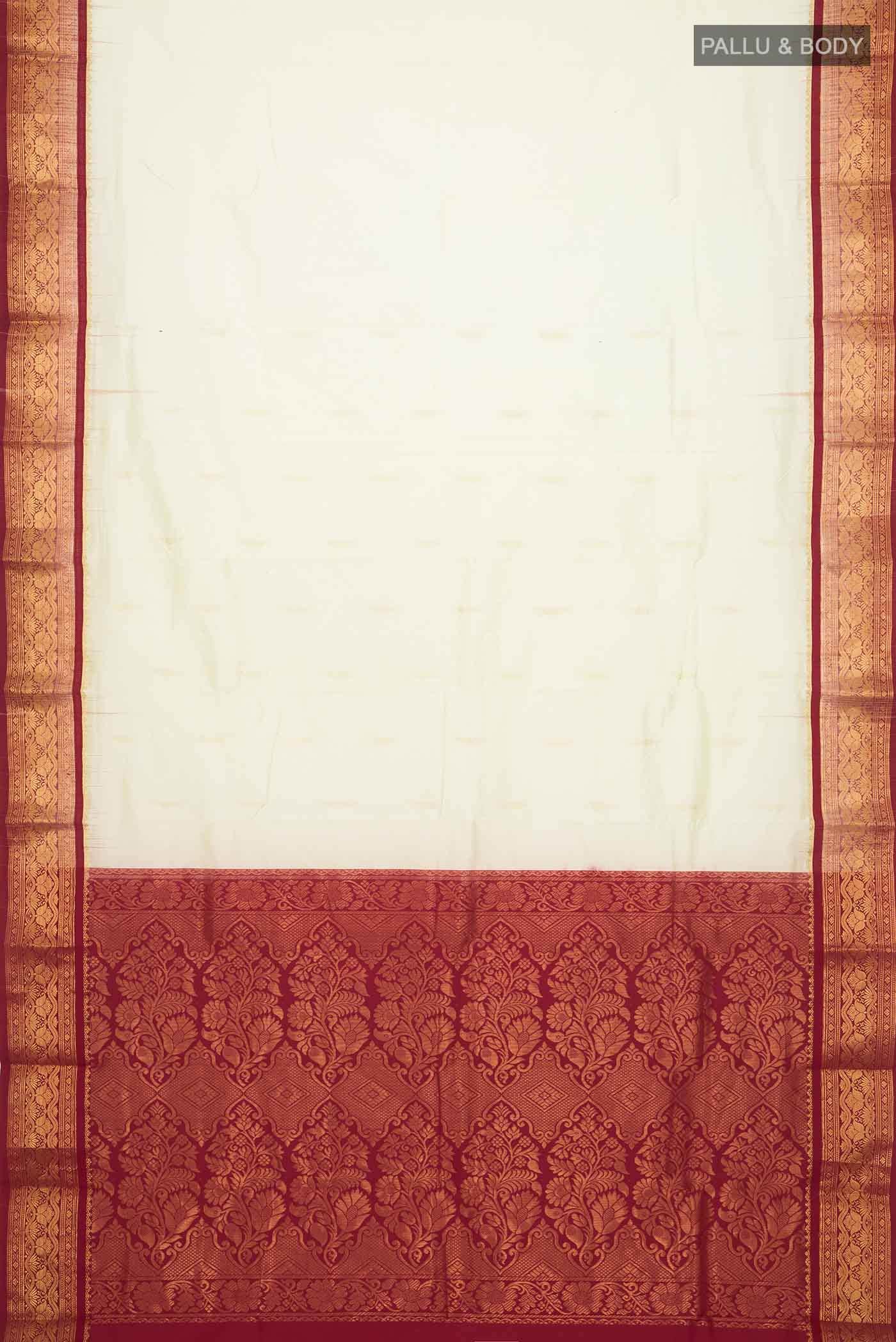 Cream Bangalore Silk Saree
