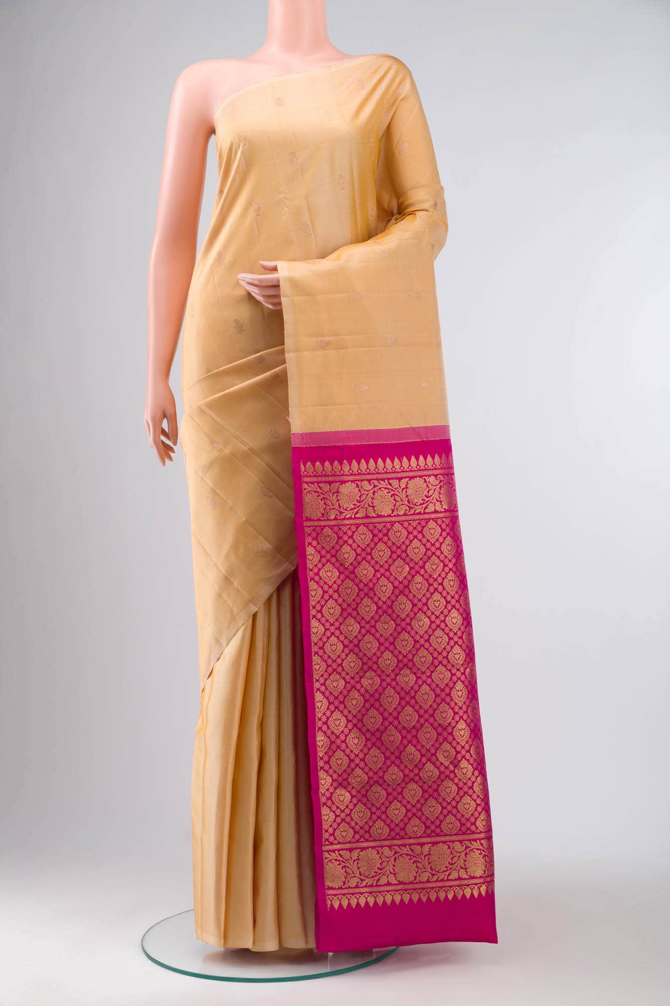 Sandal Kanchipuram Silk Saree