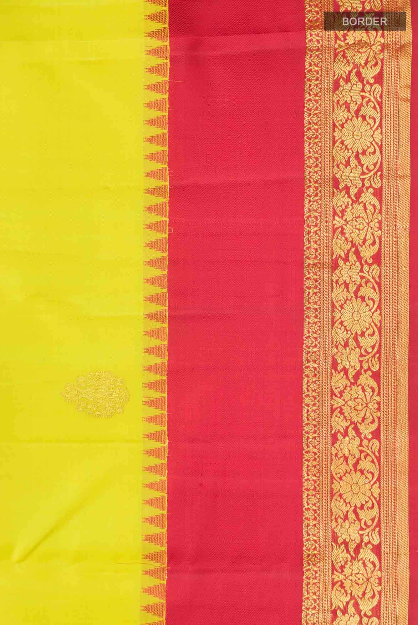 Yellow Kanchipuram Silk Saree
