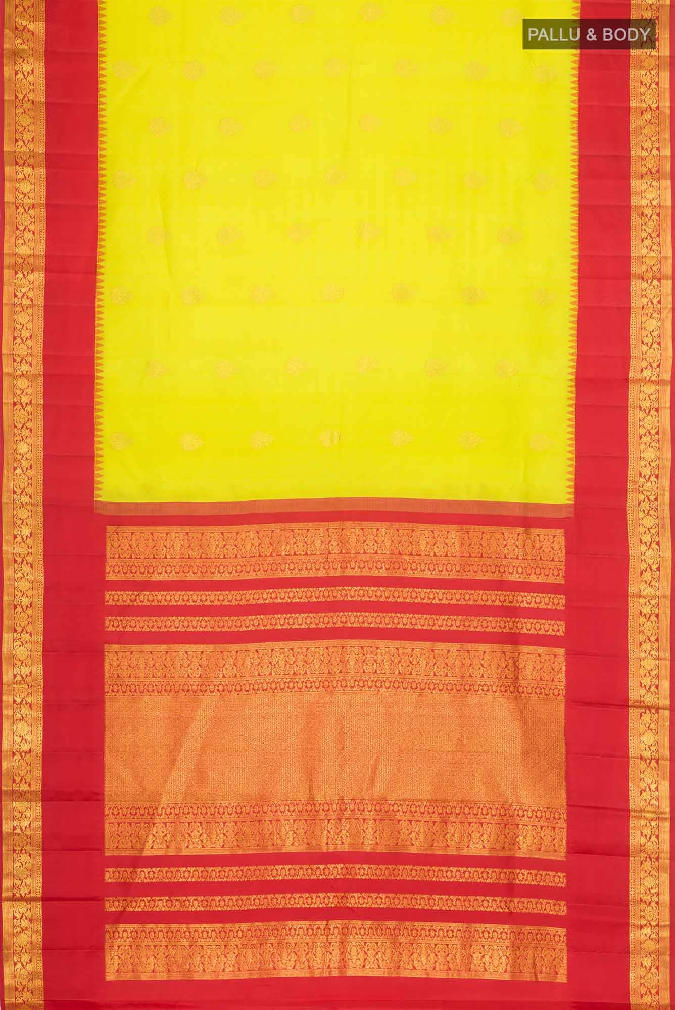 Yellow Kanchipuram Silk Saree