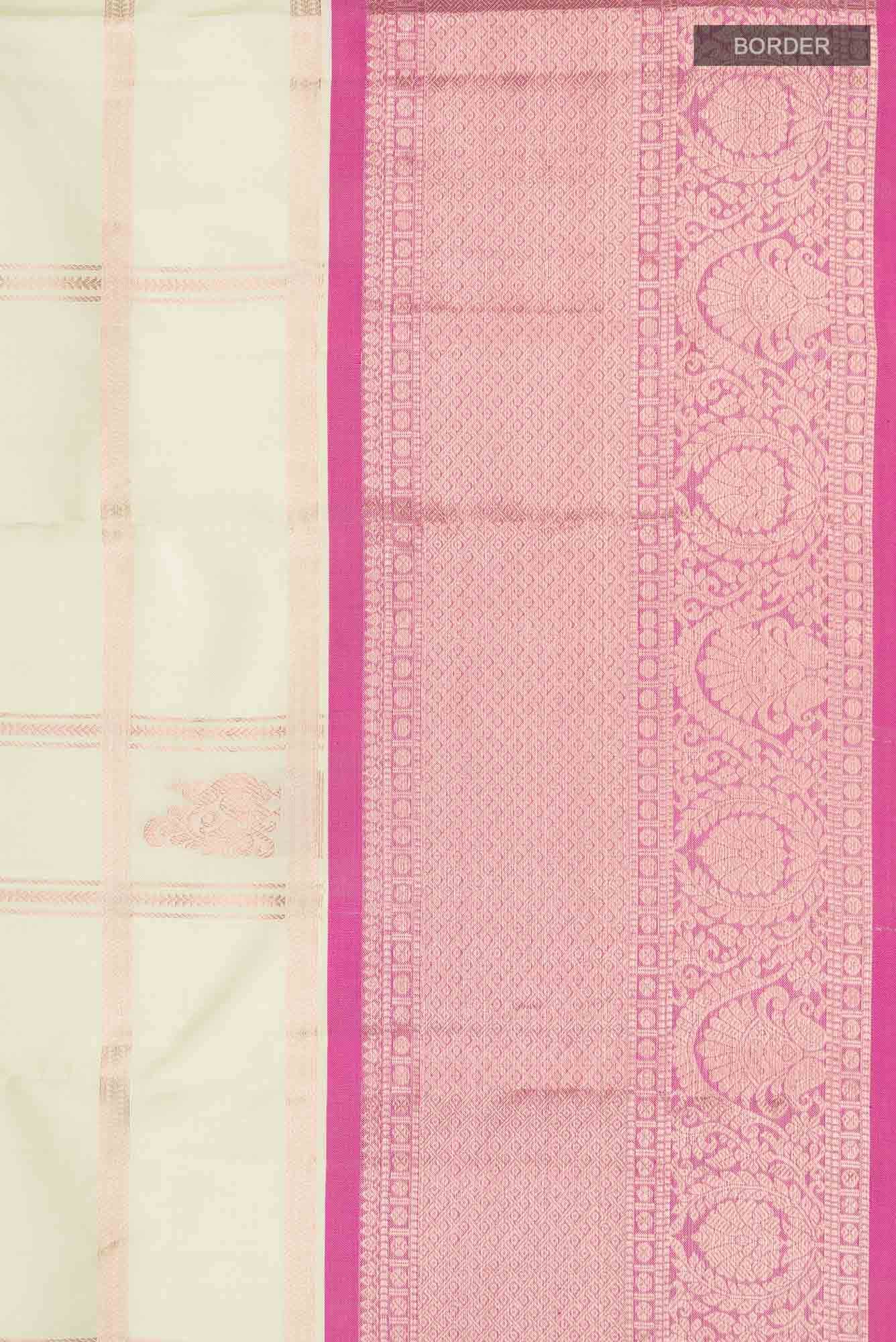 Cream Kanchipuram Silk Saree