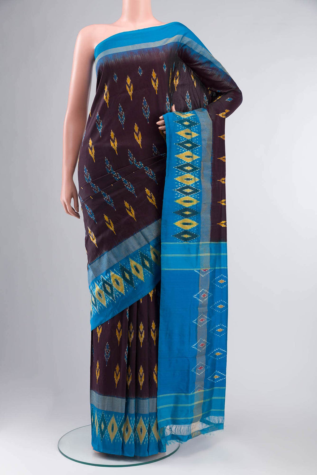 Brown Pochampally Silk Saree
