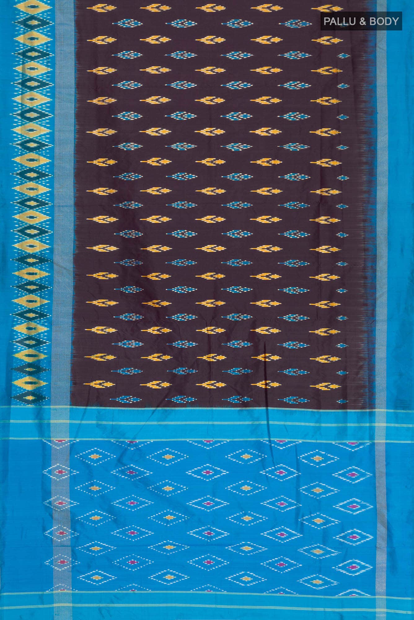 Brown Pochampally Silk Saree