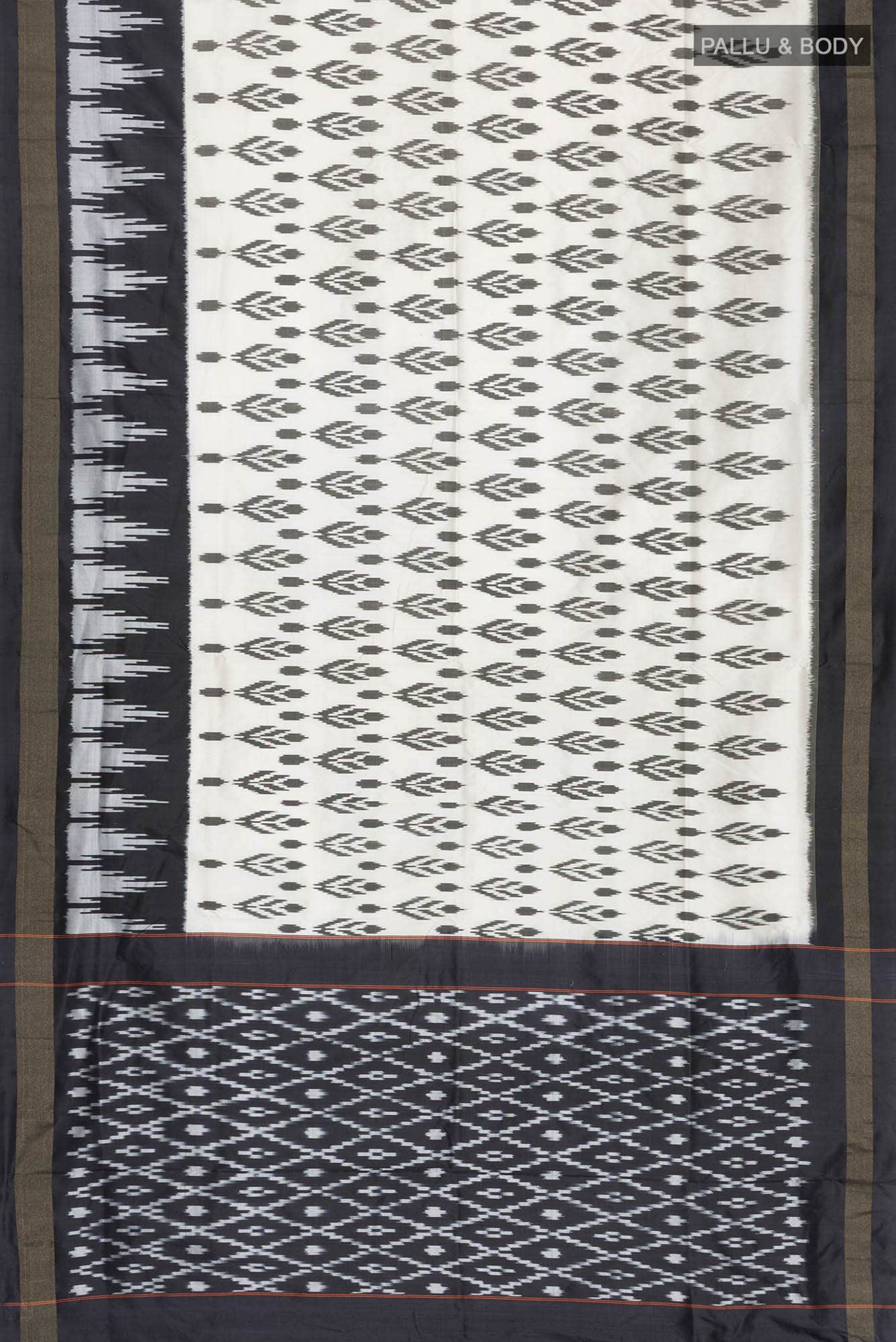 Cream Pochampally Silk Saree