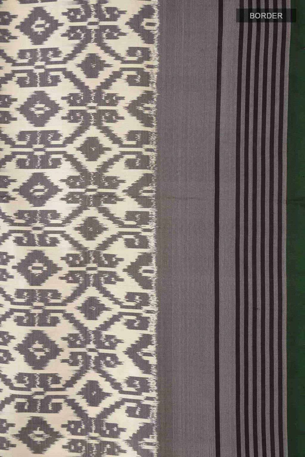 Cream Pochampally Silk Saree