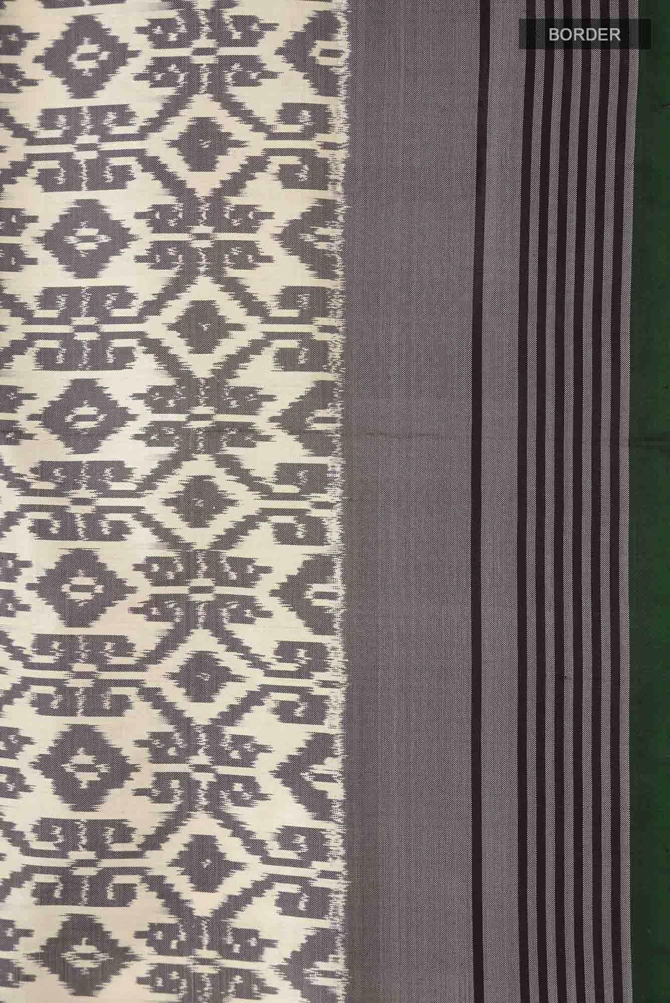 Cream Pochampally Silk Saree