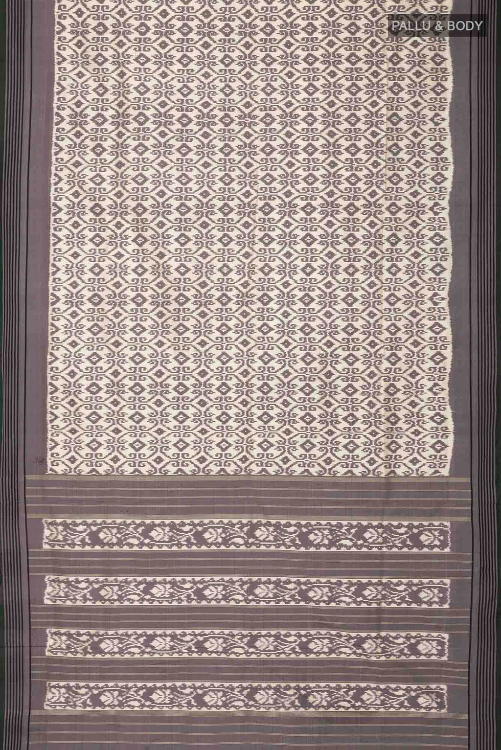 Cream Pochampally Silk Saree