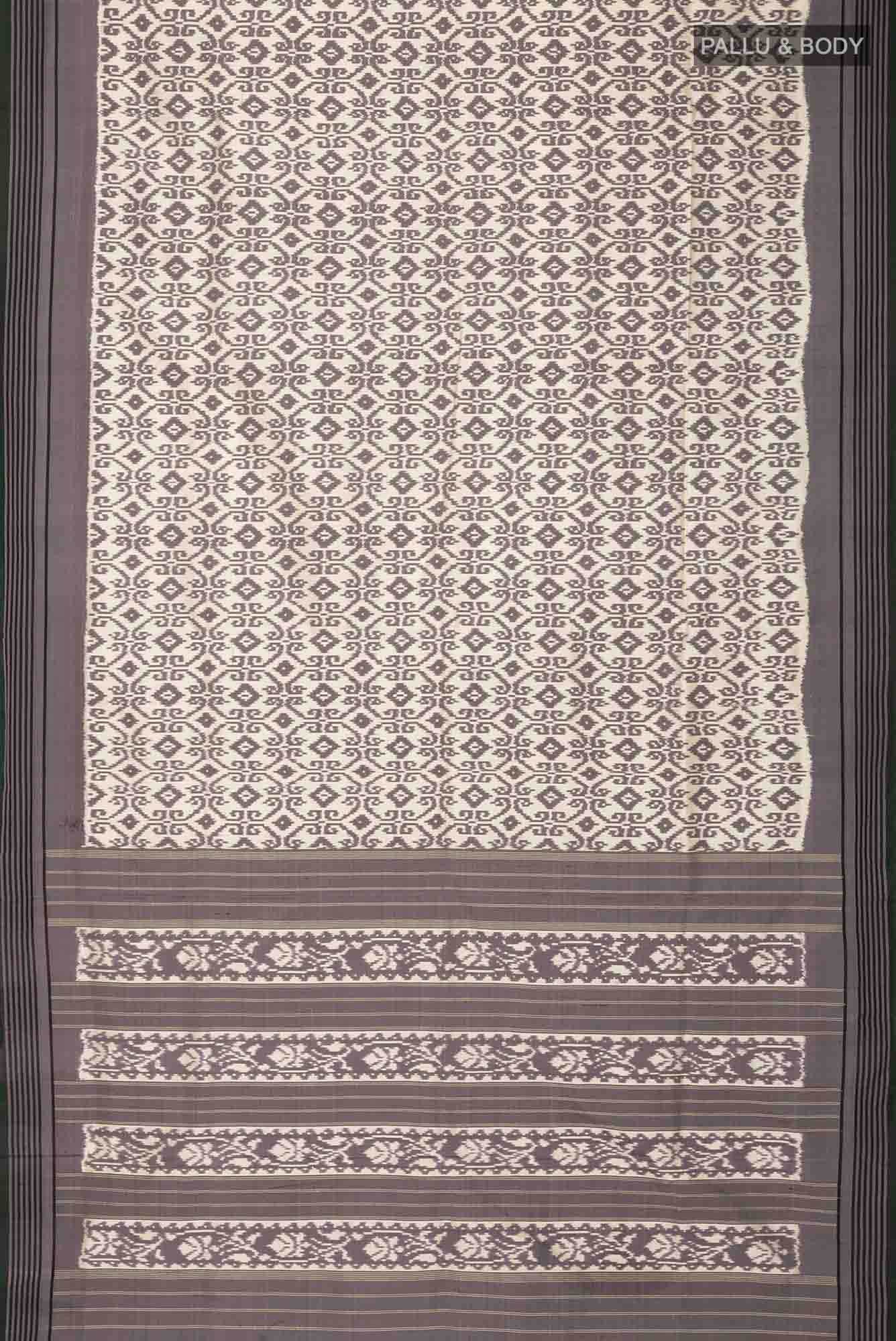 Cream Pochampally Silk Saree