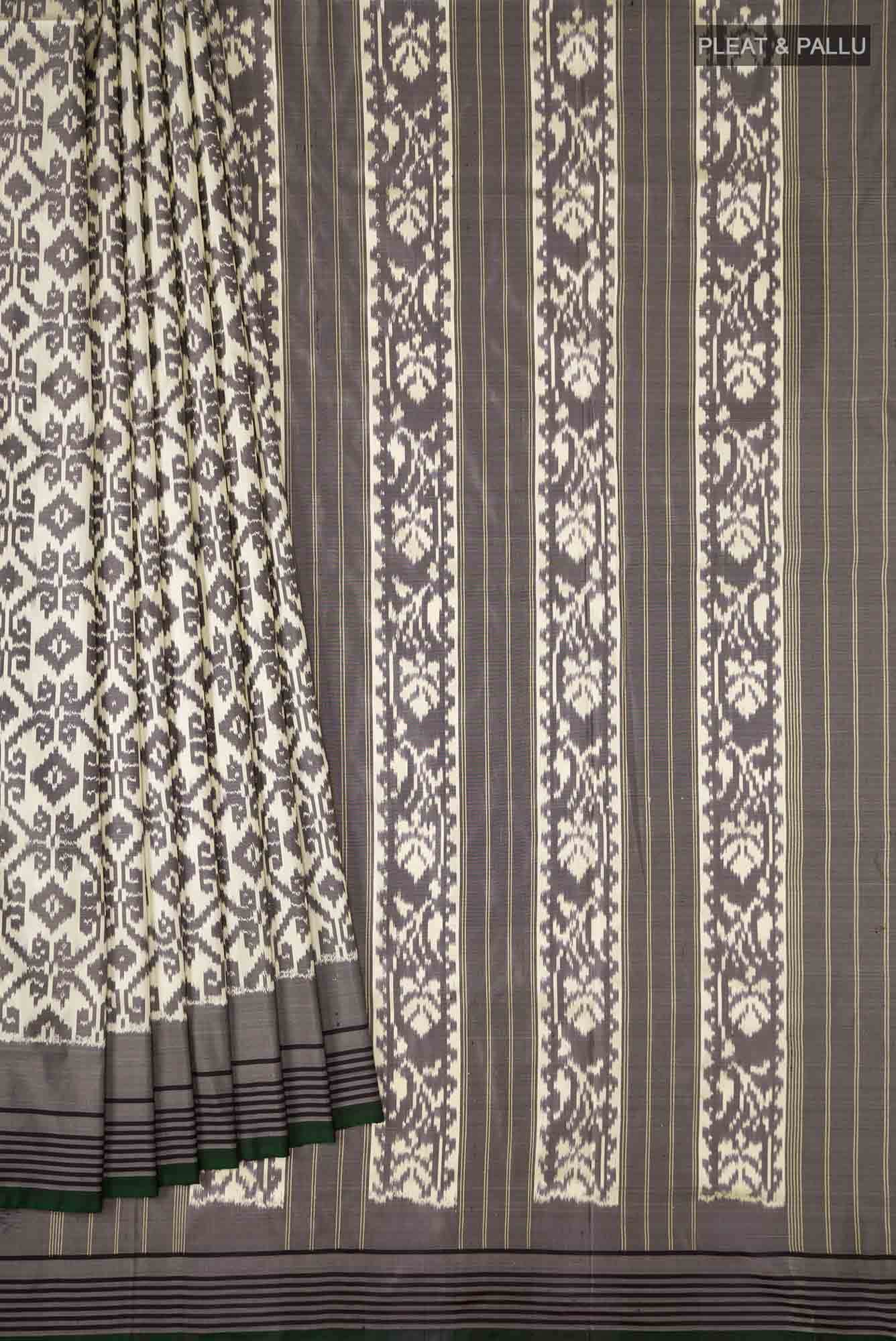 Cream Pochampally Silk Saree