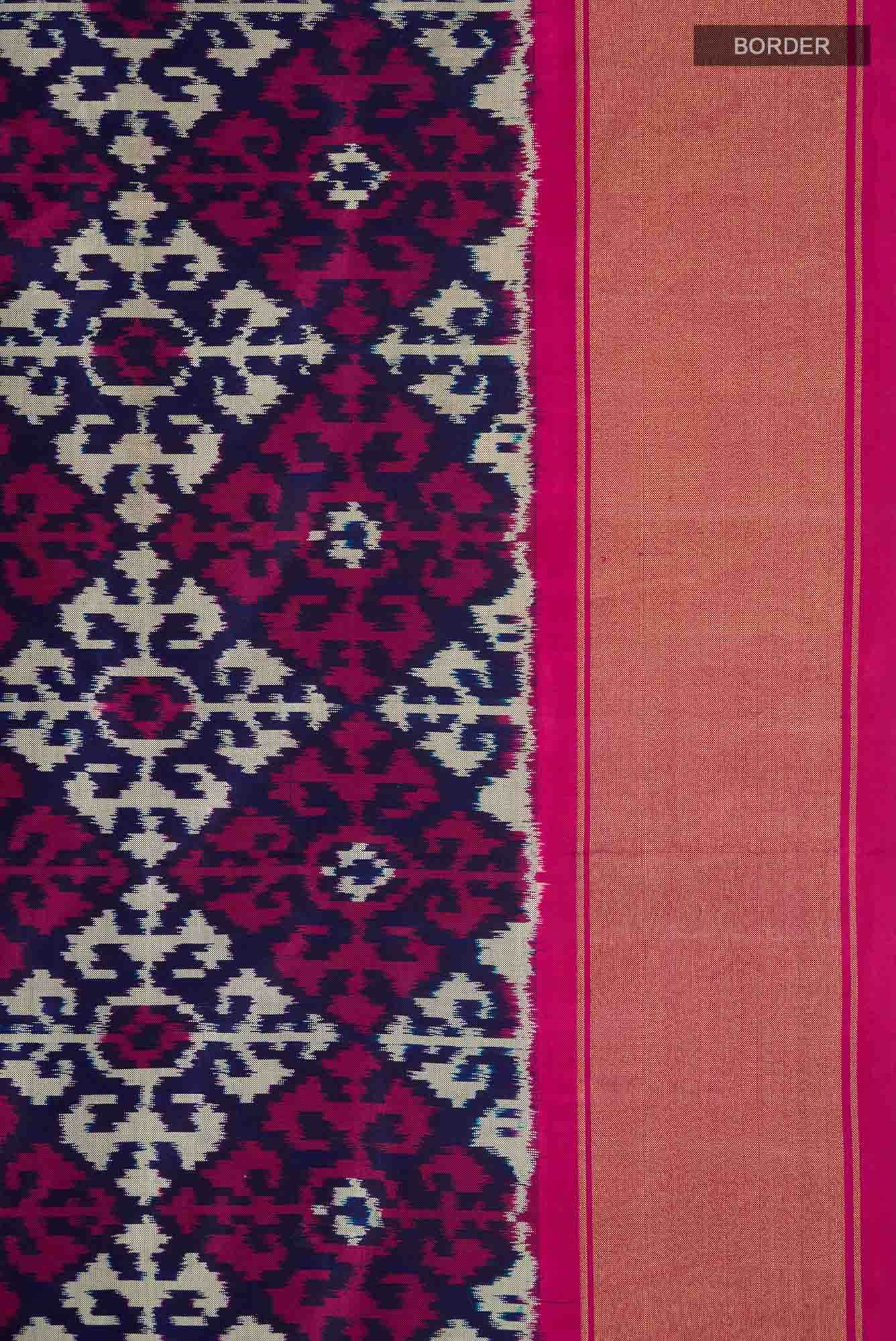 Navy Blue Pochampally Silk Saree