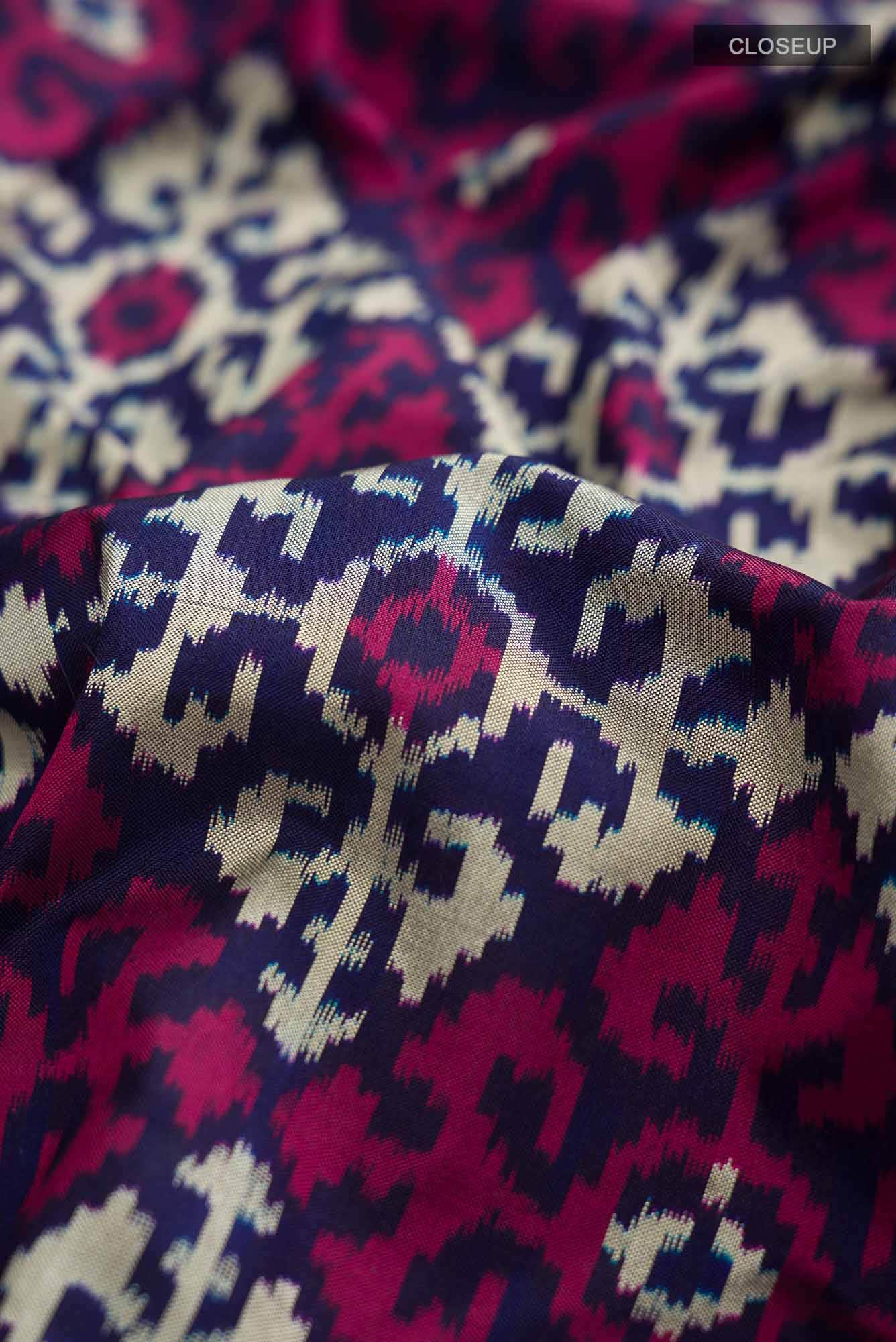 Navy Blue Pochampally Silk Saree