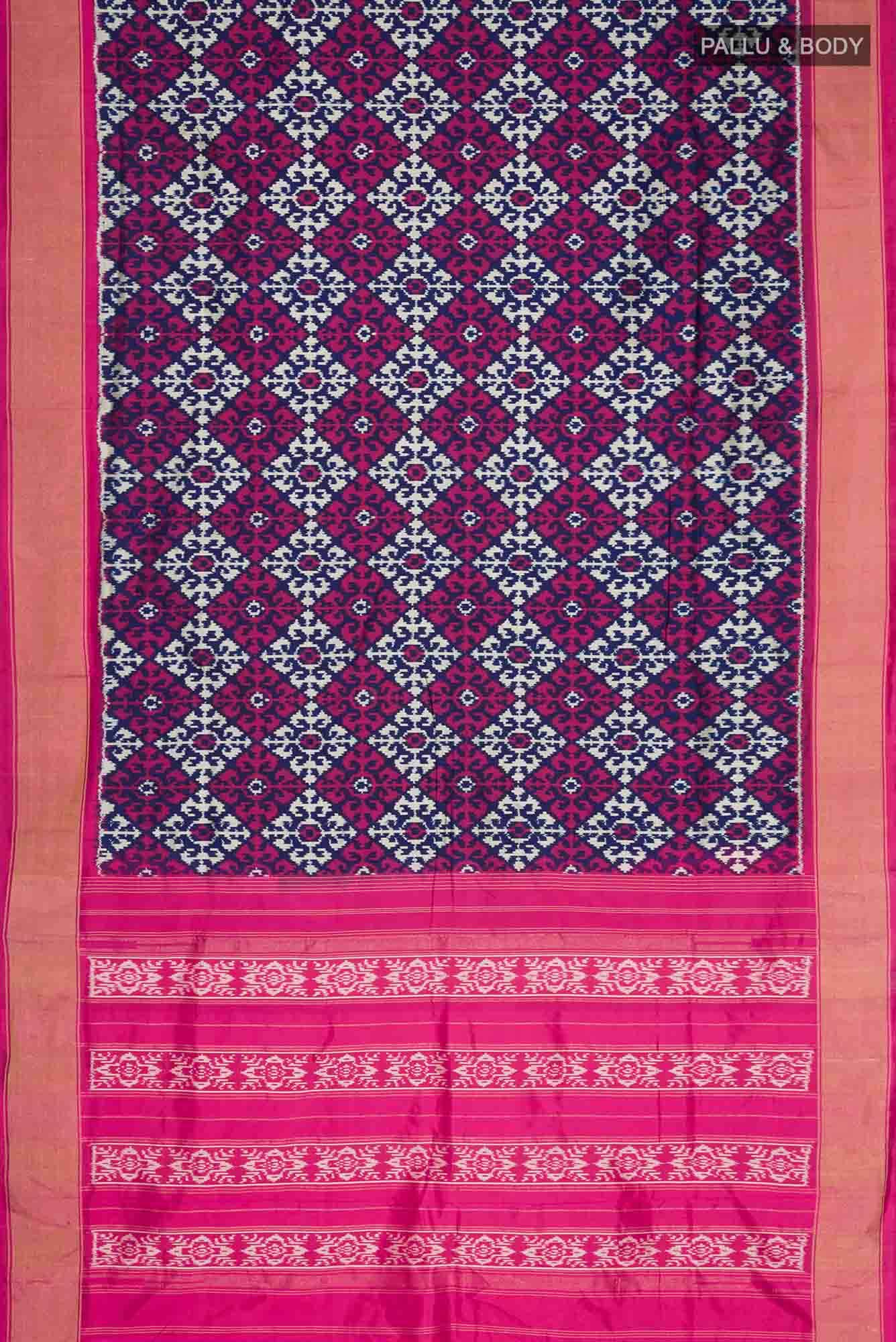 Navy Blue Pochampally Silk Saree