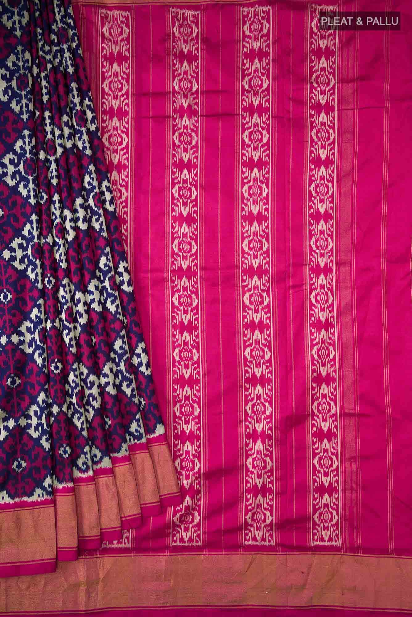 Navy Blue Pochampally Silk Saree